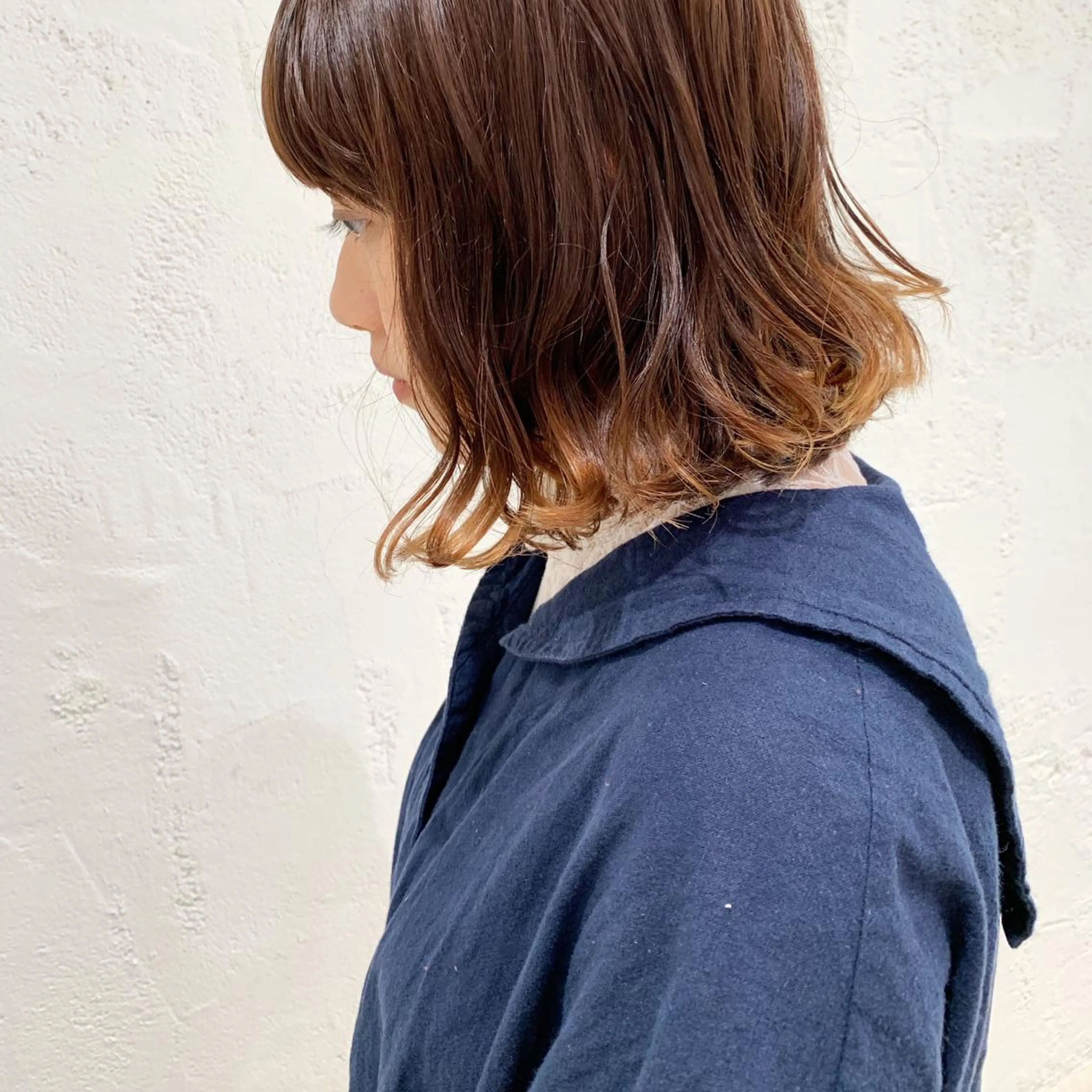 ミディアム カラー ヘアアレンジ 切りっぱなしボブ ボブ 🫧透明感カラー/ ボブ/小笠原汐海🪽のヘアスタイル