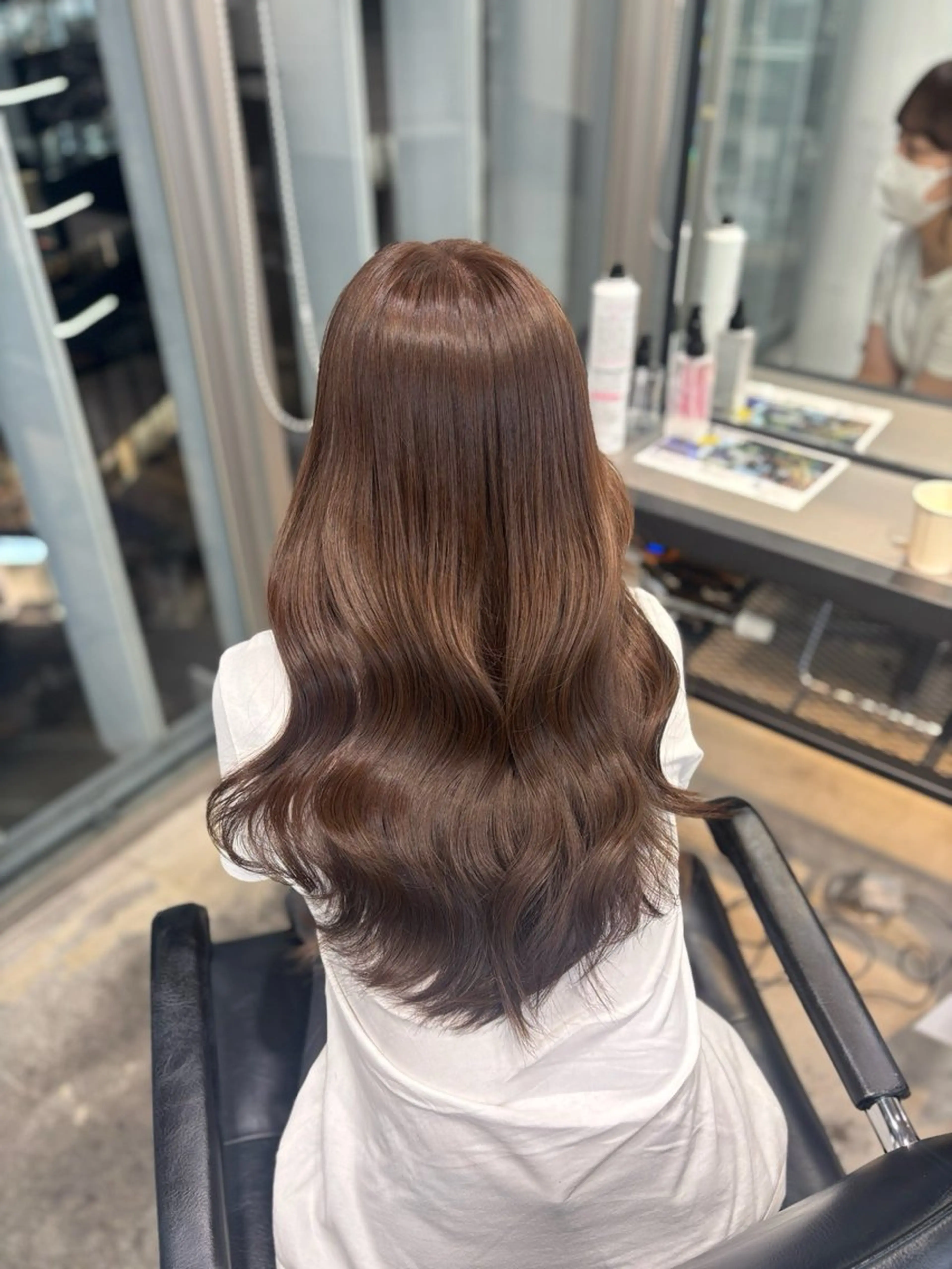 セミロング カラー ヘアアレンジ ブラウンカラー 透明感カラー トリートメント 八木ケ谷 澪のヘアスタイル