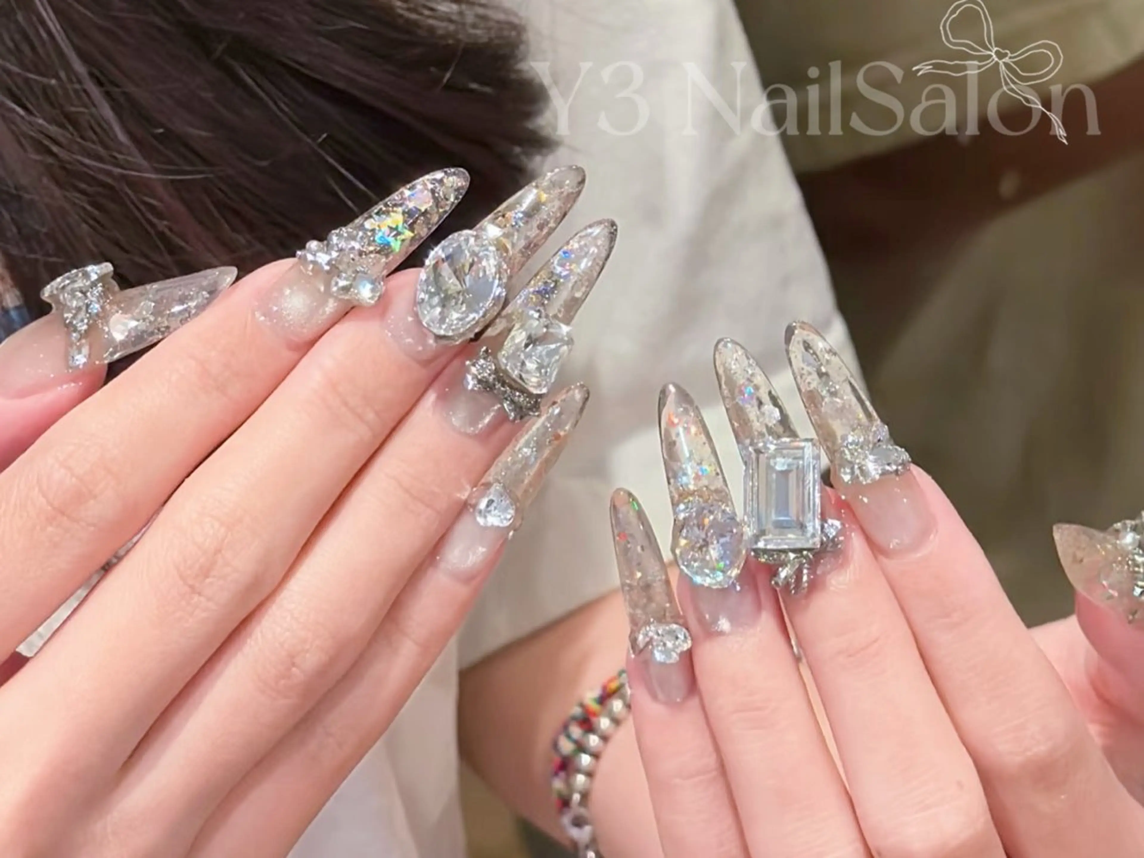 ネイル 長さ出し ゴージャス ハンドネイル Y3 Nail Salon所属・Y3 NailSalonのネイルデザイン