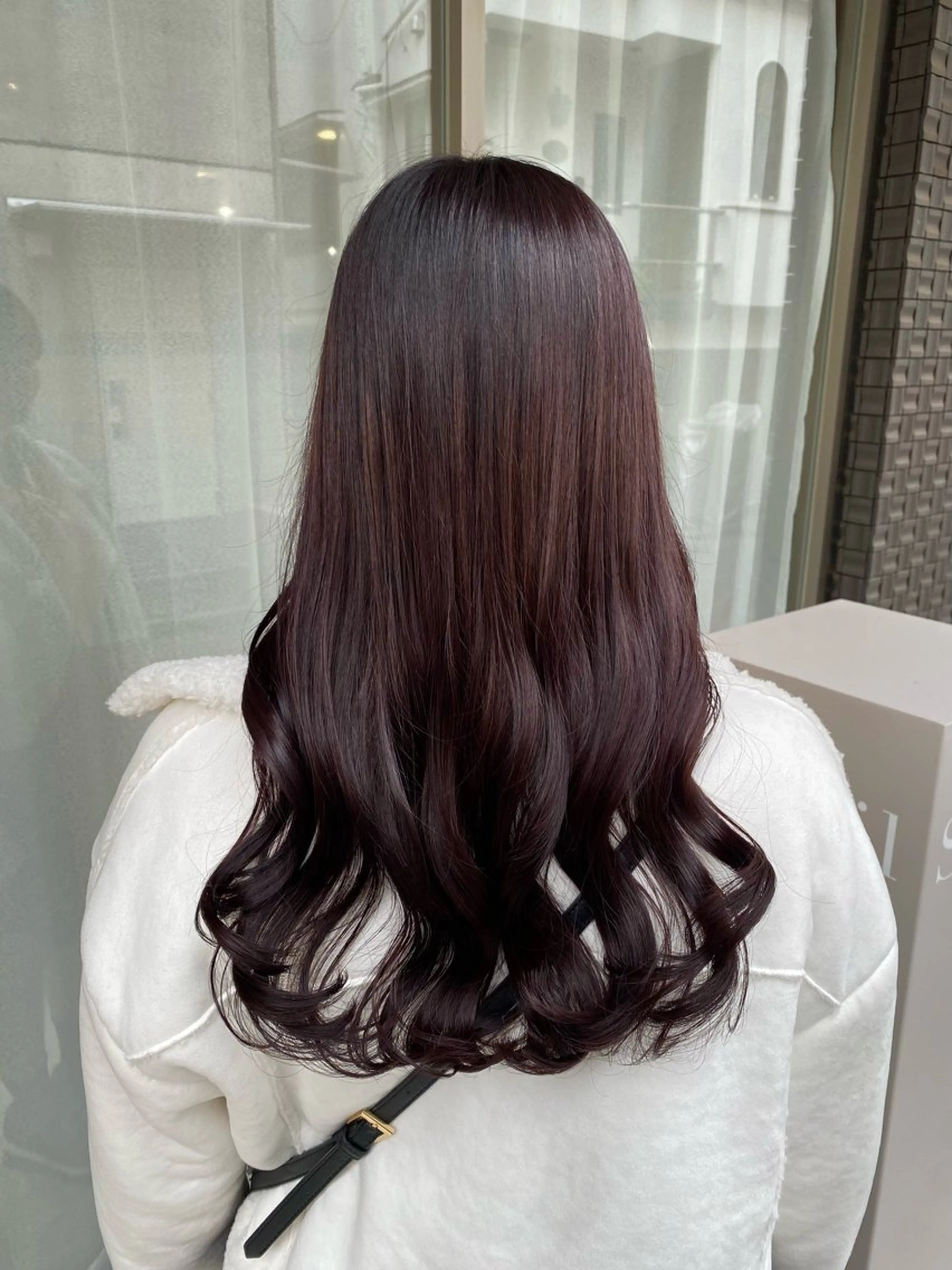 ロング カラー グレージュ ラベンダーカラー ラベンダーグレージュ ラベンダーグレー カット ヘアカラー トリートメント グレージュ/レイヤー /韓国ヘア/RISAのヘアスタイル