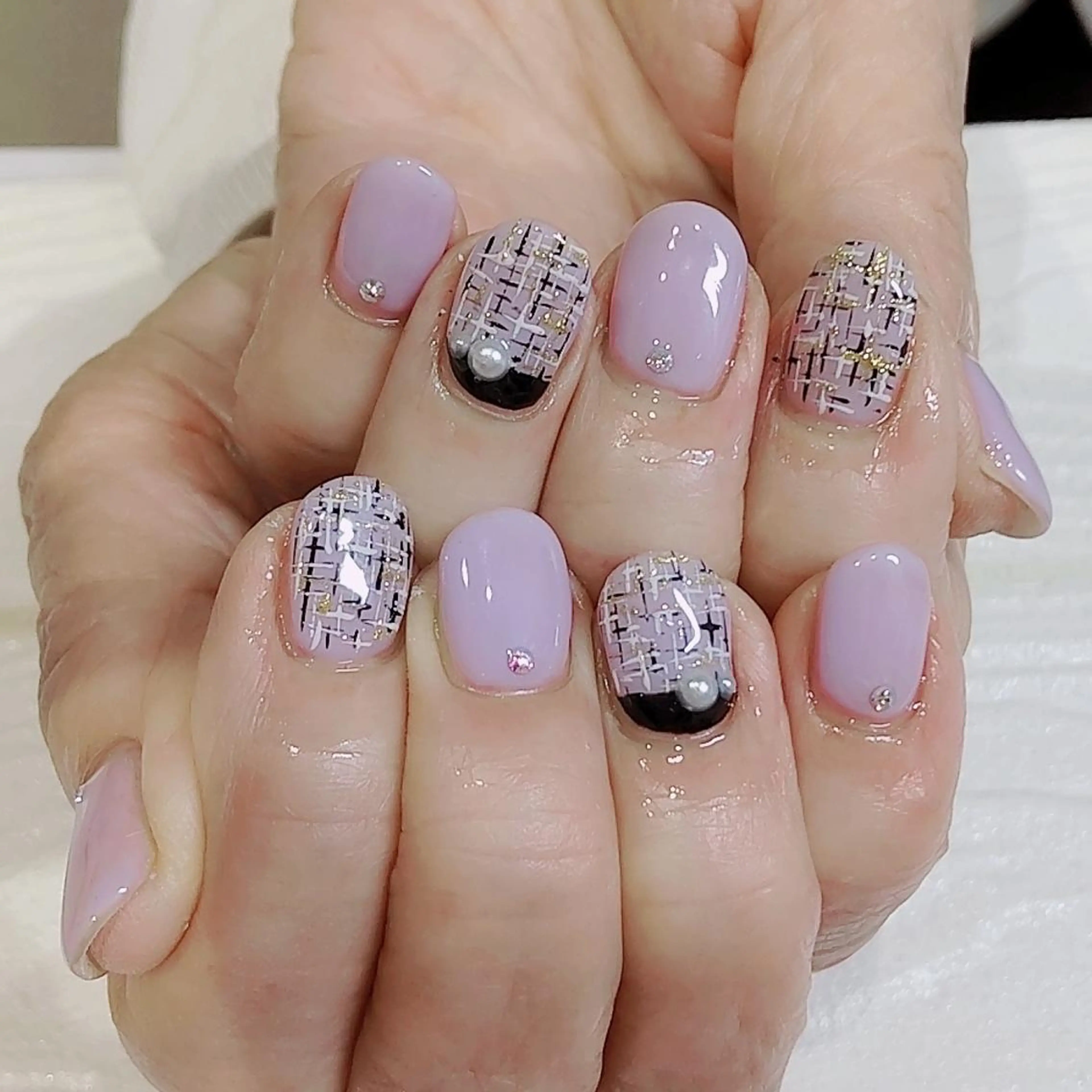 ネイル ツイードネイル ハンドネイル infinity skyのネイルデザイン