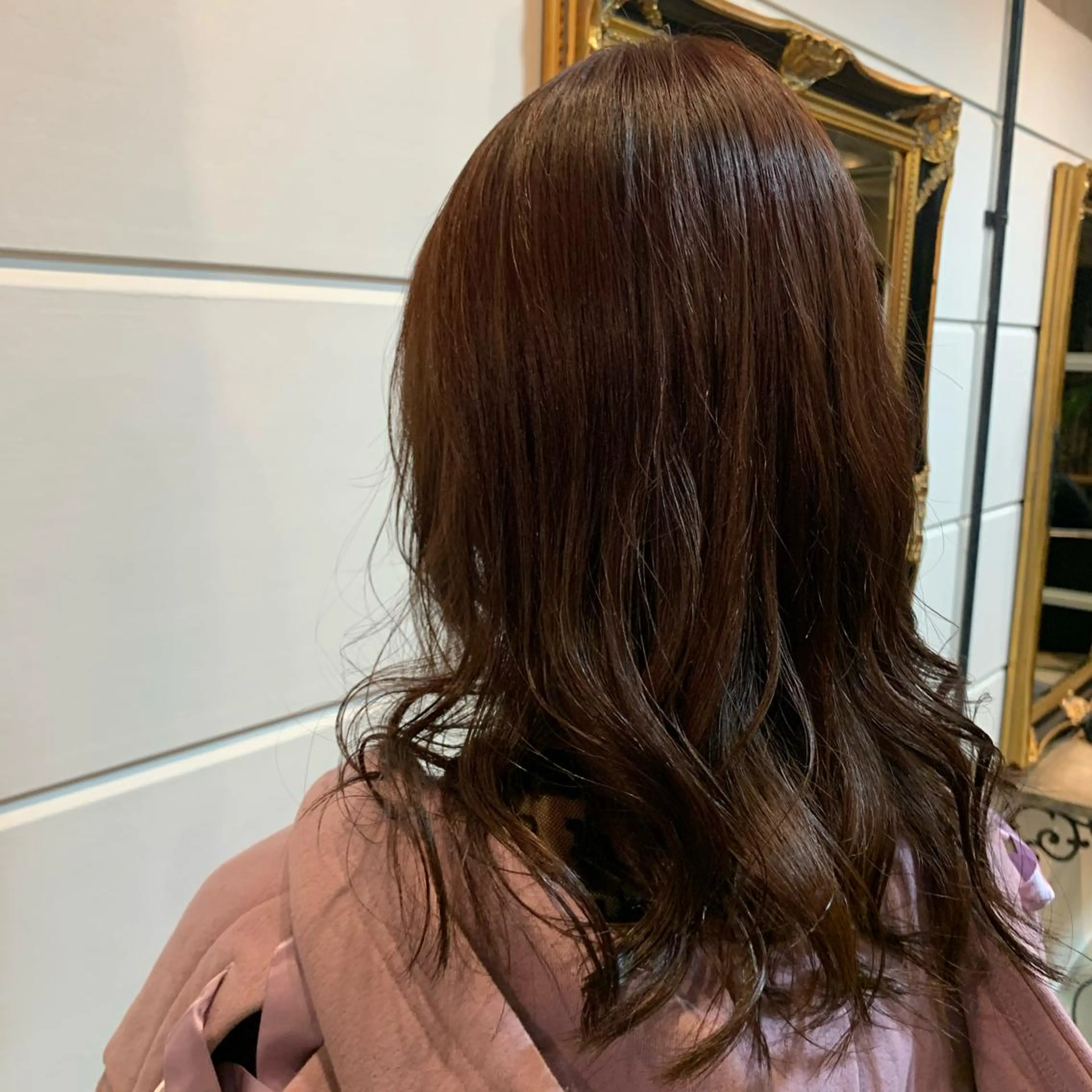 ミディアム カラー ブラウンカラー ピンクカラー ピンクブラウン まつ毛パーマ🐏 NANAMIのマツエク・マツパデザイン