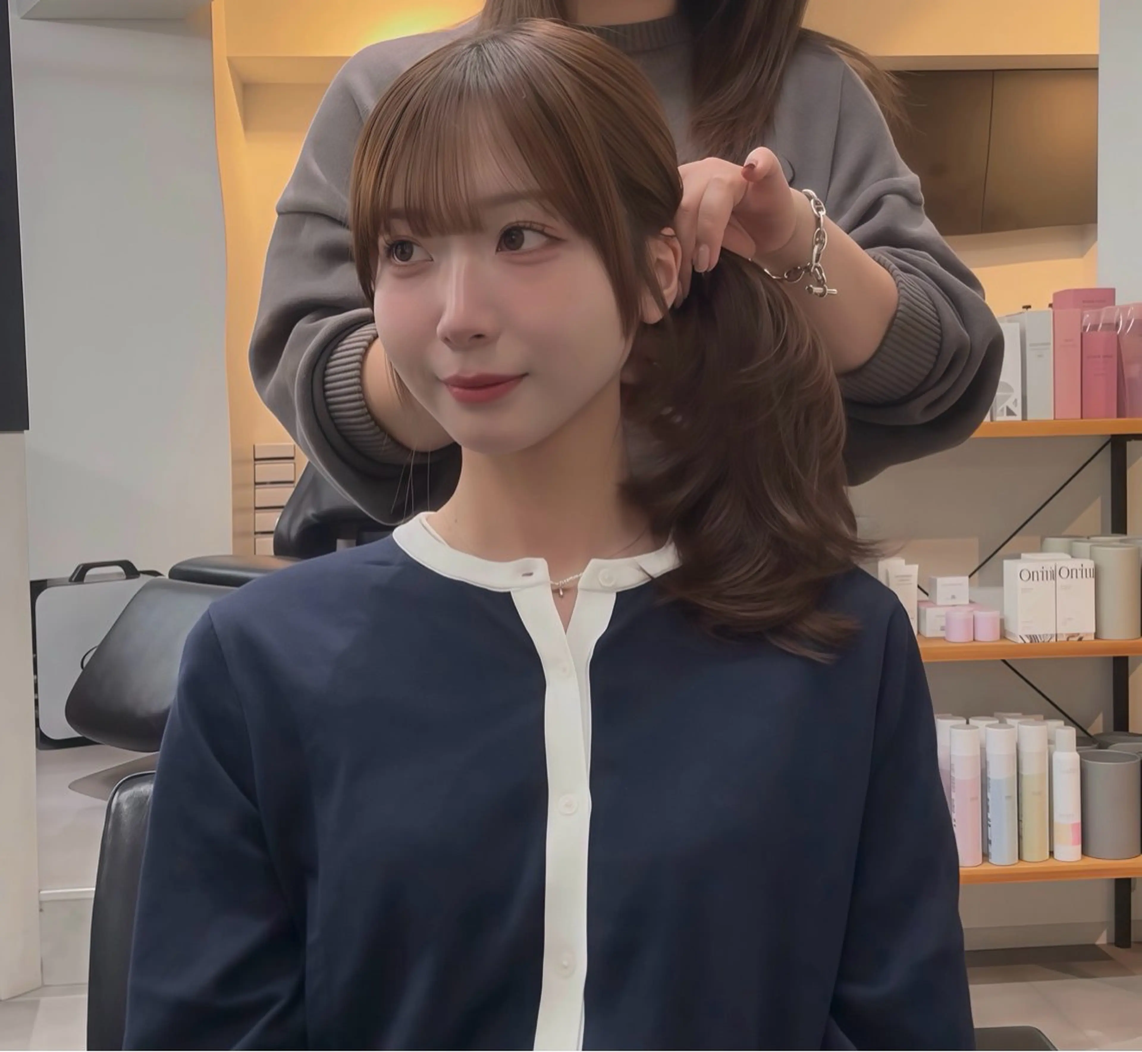 セミロング カット ヘアカラー トリートメント Laff所属・新宿/ボブ/レイヤー 縮毛矯正/SACHIのヘアスタイル