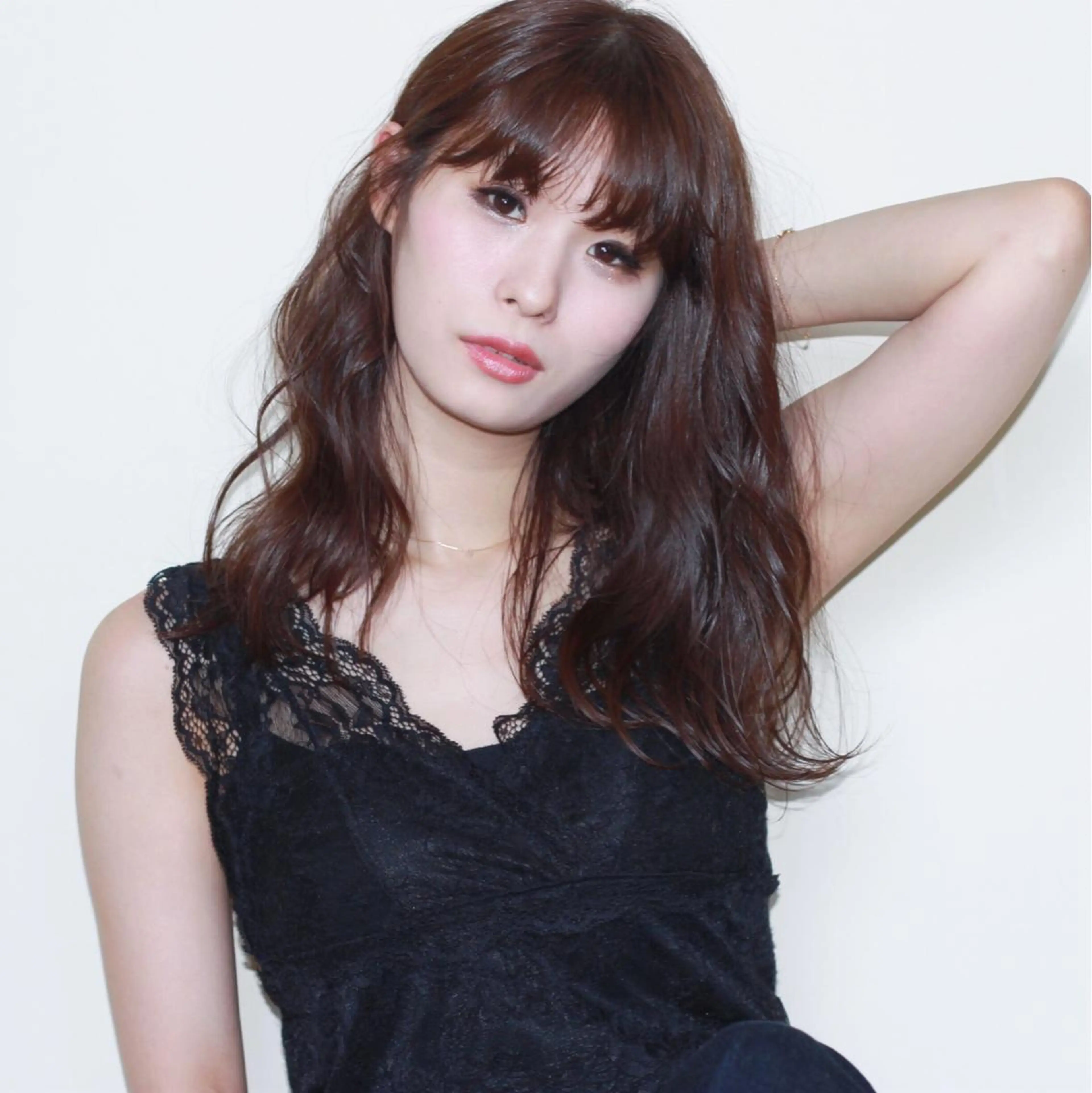 セミロング カラー 薬院:今泉/上川美幸 小顔ボブ/暗髪カラーのヘアスタイル