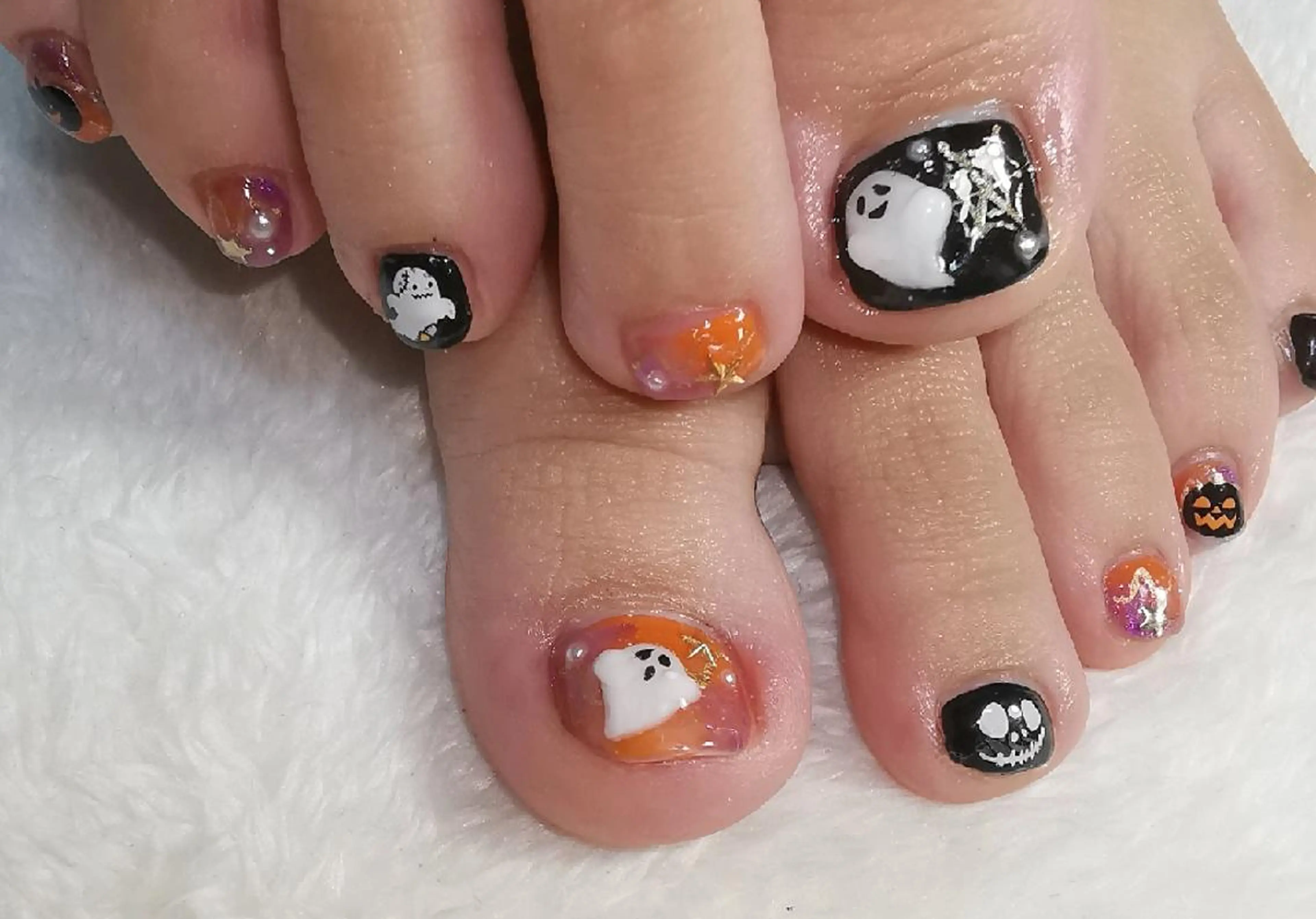 ネイル ハロウィン フットネイル reve あやののネイルデザイン