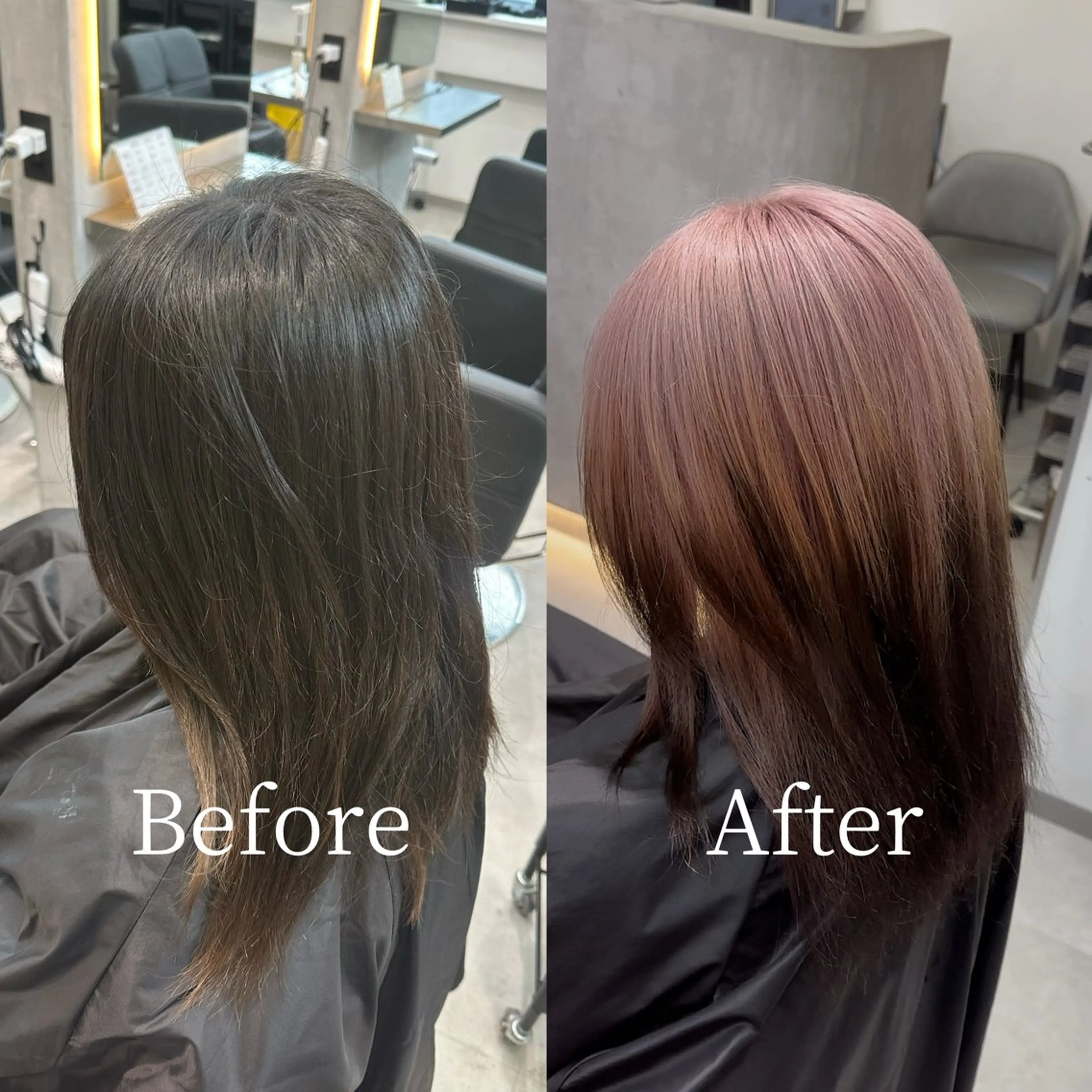 ミディアム カラー ブラウンカラー ピンクカラー カット ヘアカラー トリートメント せいせい/エクステ /ルーツカラーのヘアスタイル