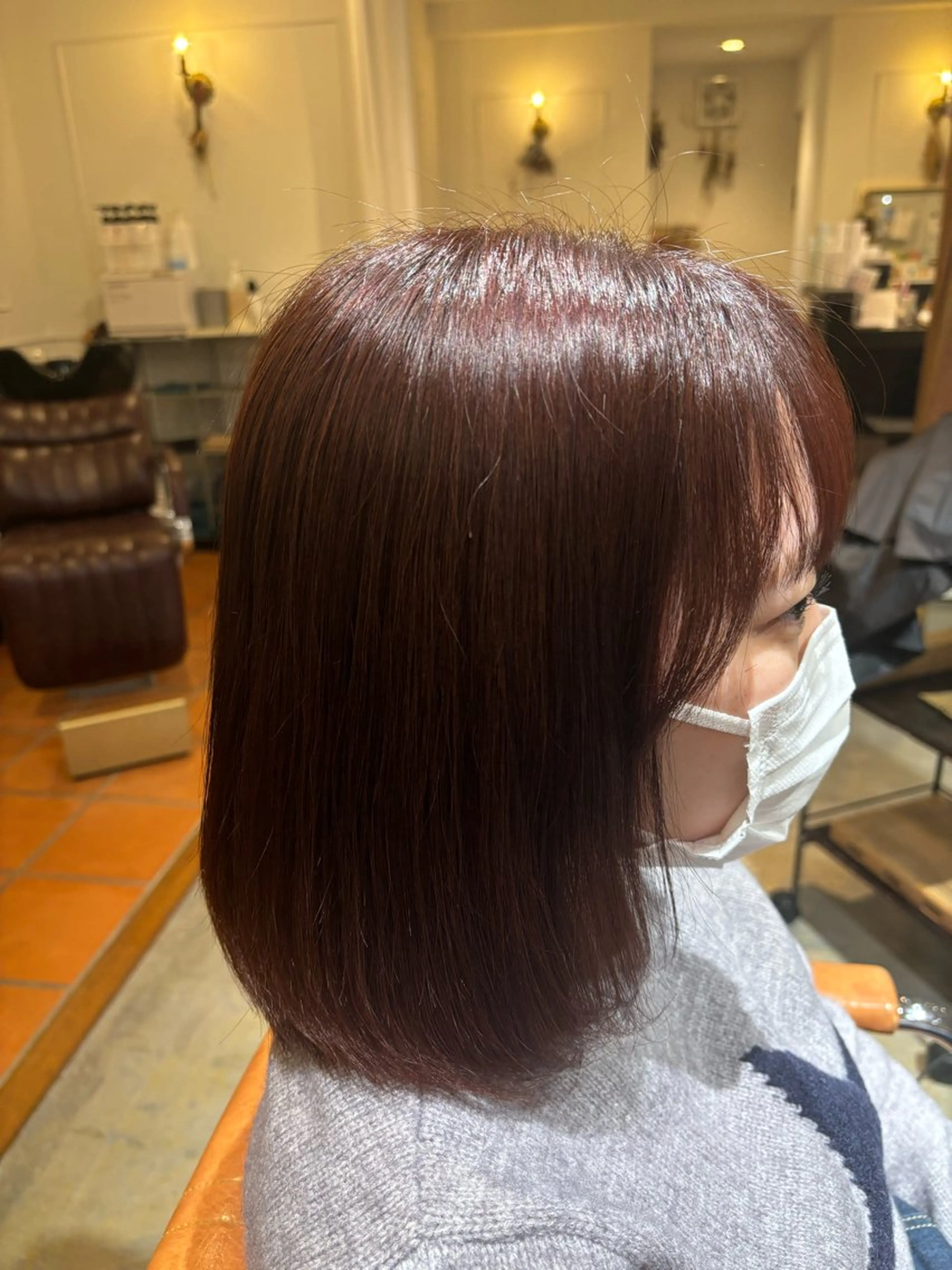 ミディアム カラー トリコヘアサロン 新井千智のヘアスタイル