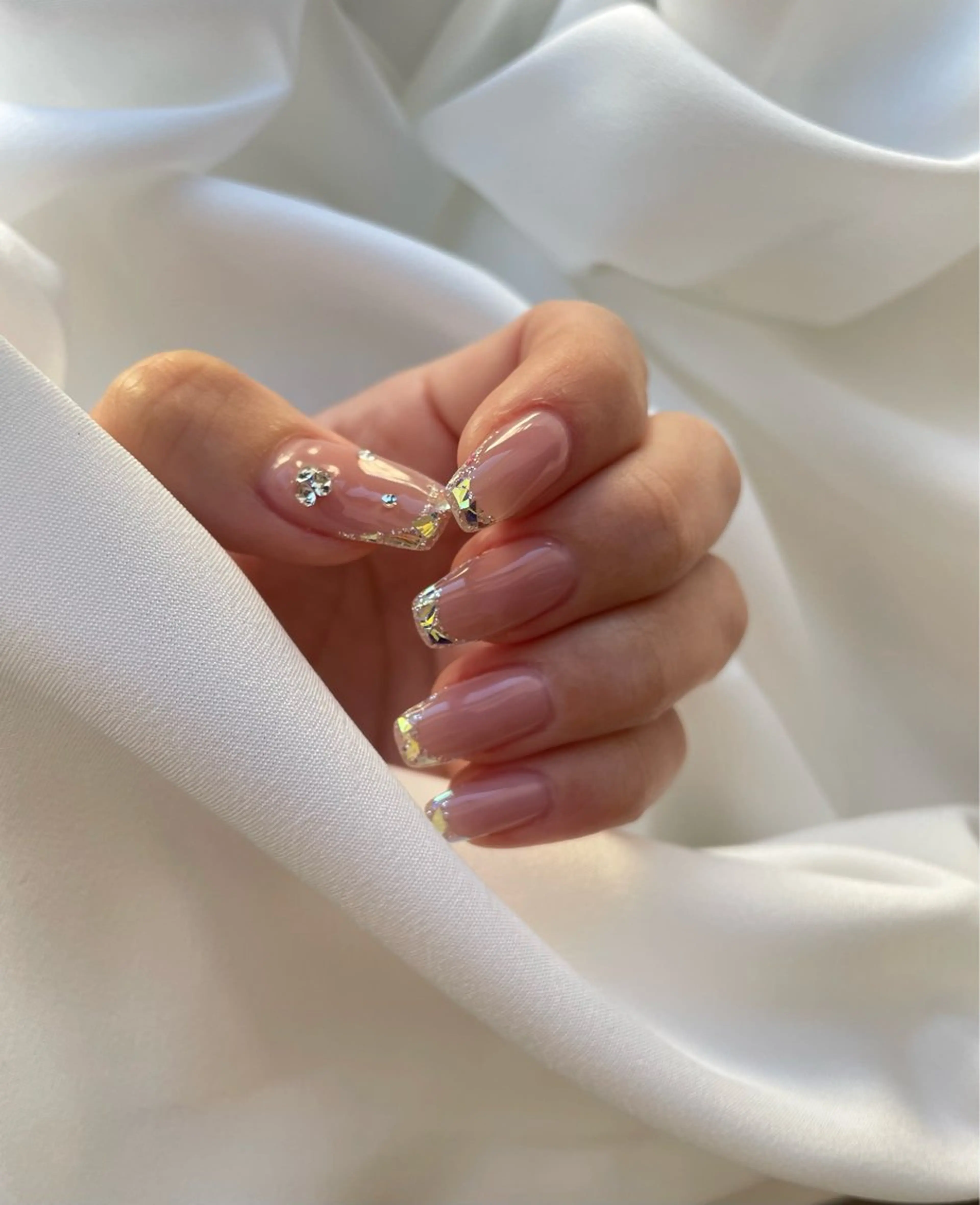 ネイル フレンチネイル ガラスフレンチ A OIのネイルデザイン