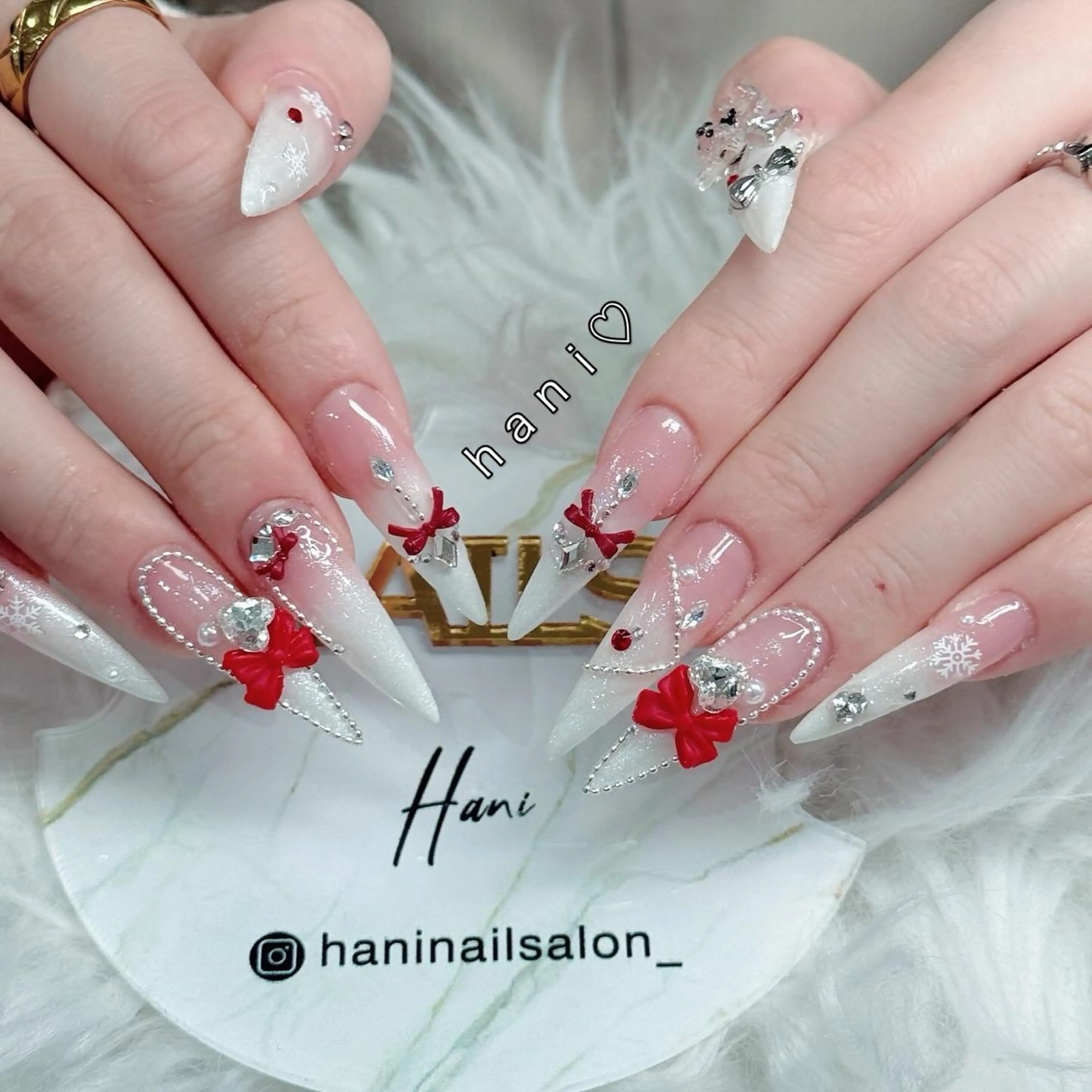 ネイル フットネイル フレンチネイル グラデーション 韓国ネイル ロングネイル ハンドネイル Hani Nail Salonのネイルデザイン