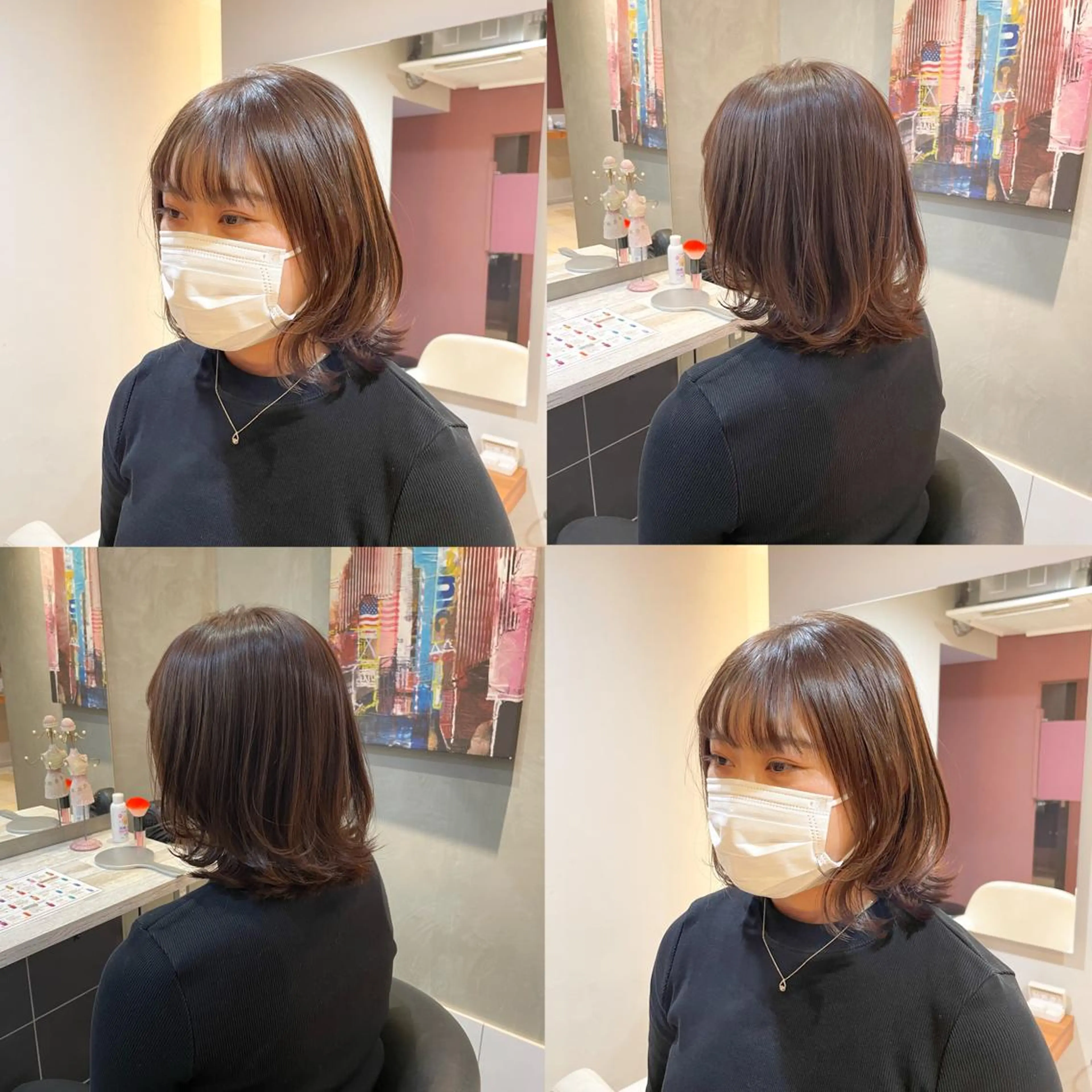 ミディアム ヘアアレンジ ボブレイヤー ボブ レイヤーカット 新宿/顔周りカット/ レイヤー/がっきーのヘアスタイル