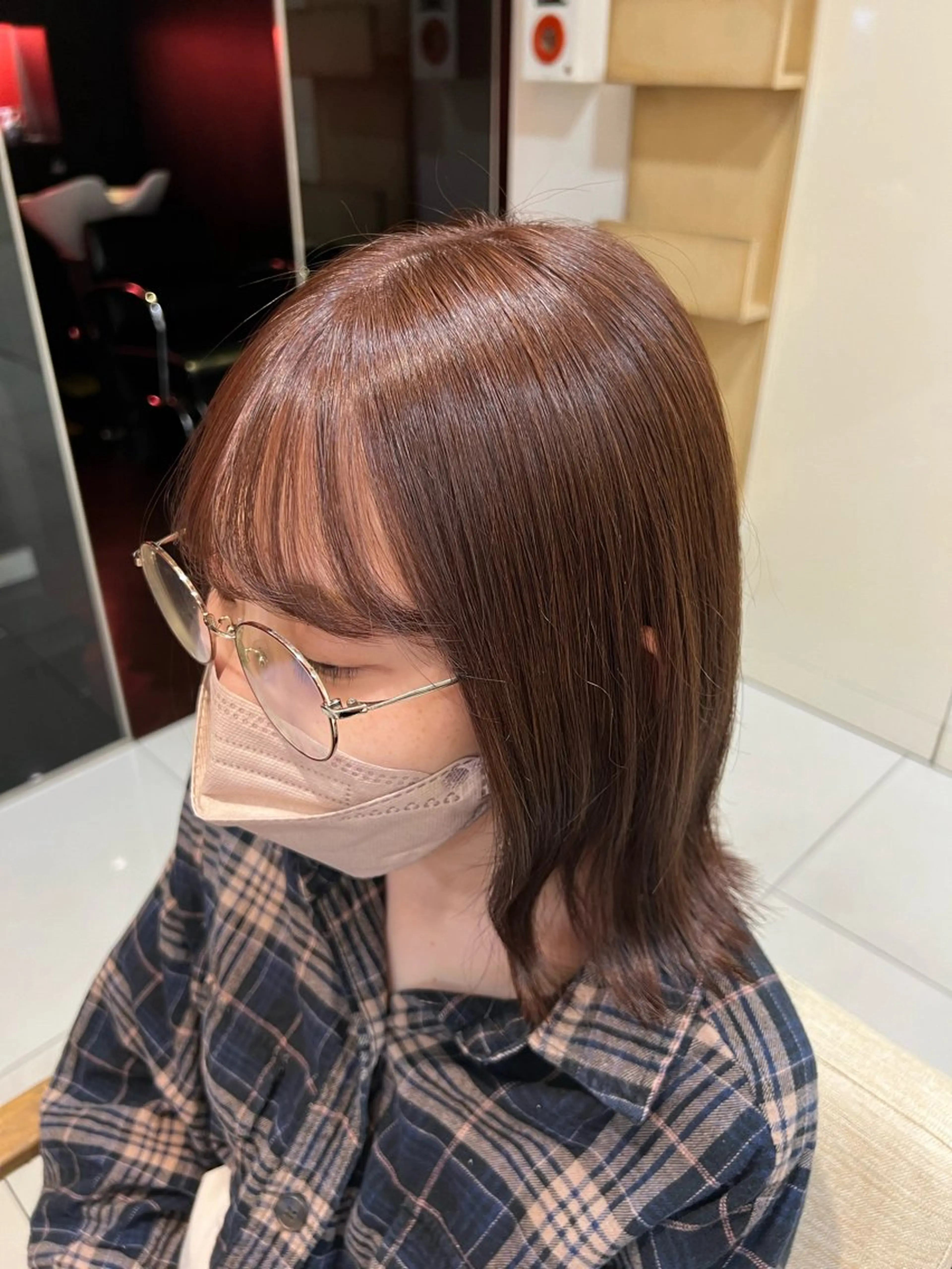 ミディアム カラー こばりん🌟/ボブ /イヤリングカラーのヘアスタイル