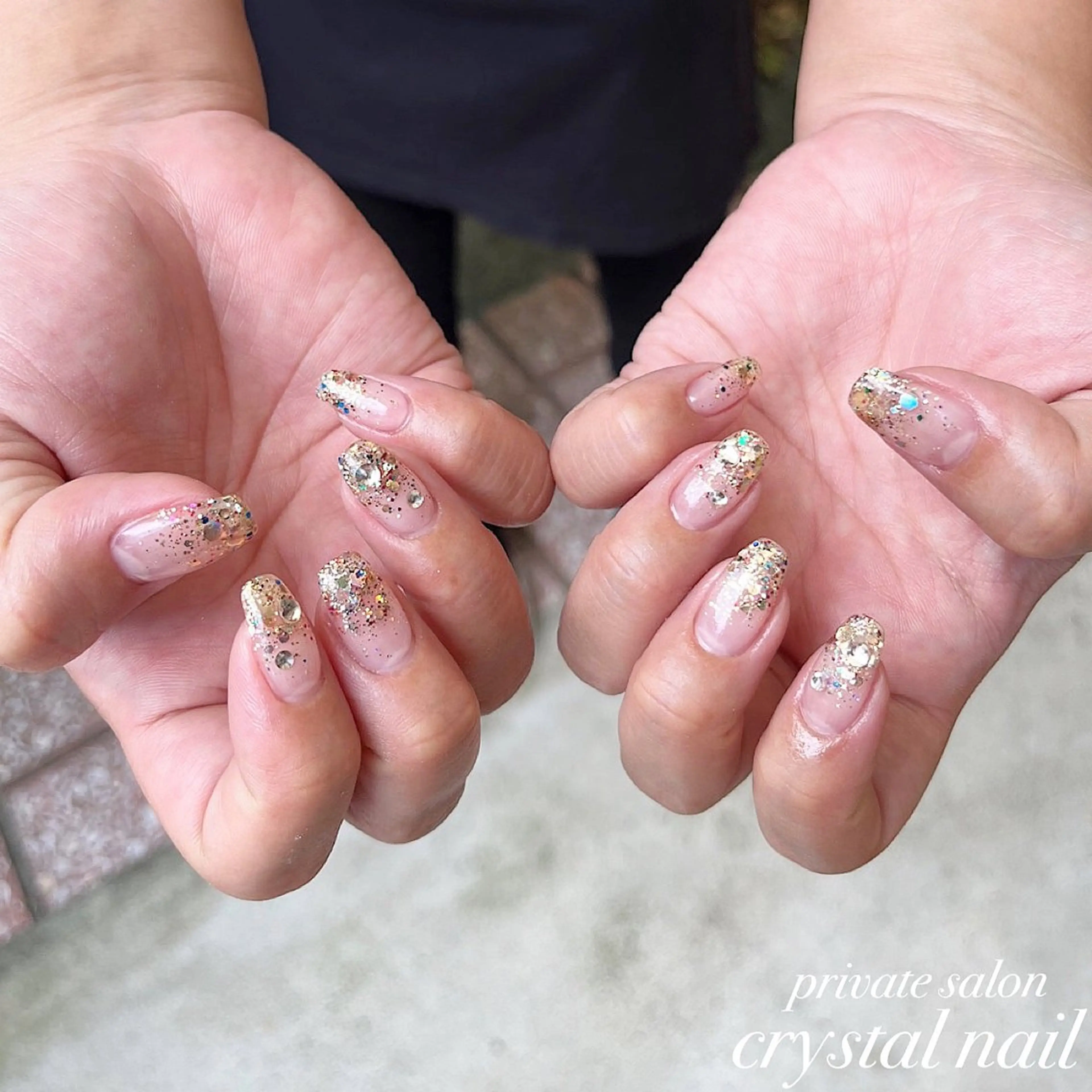 ネイル ラメ(グリッター) ラメグラデーション Crystal Nailのネイルデザイン