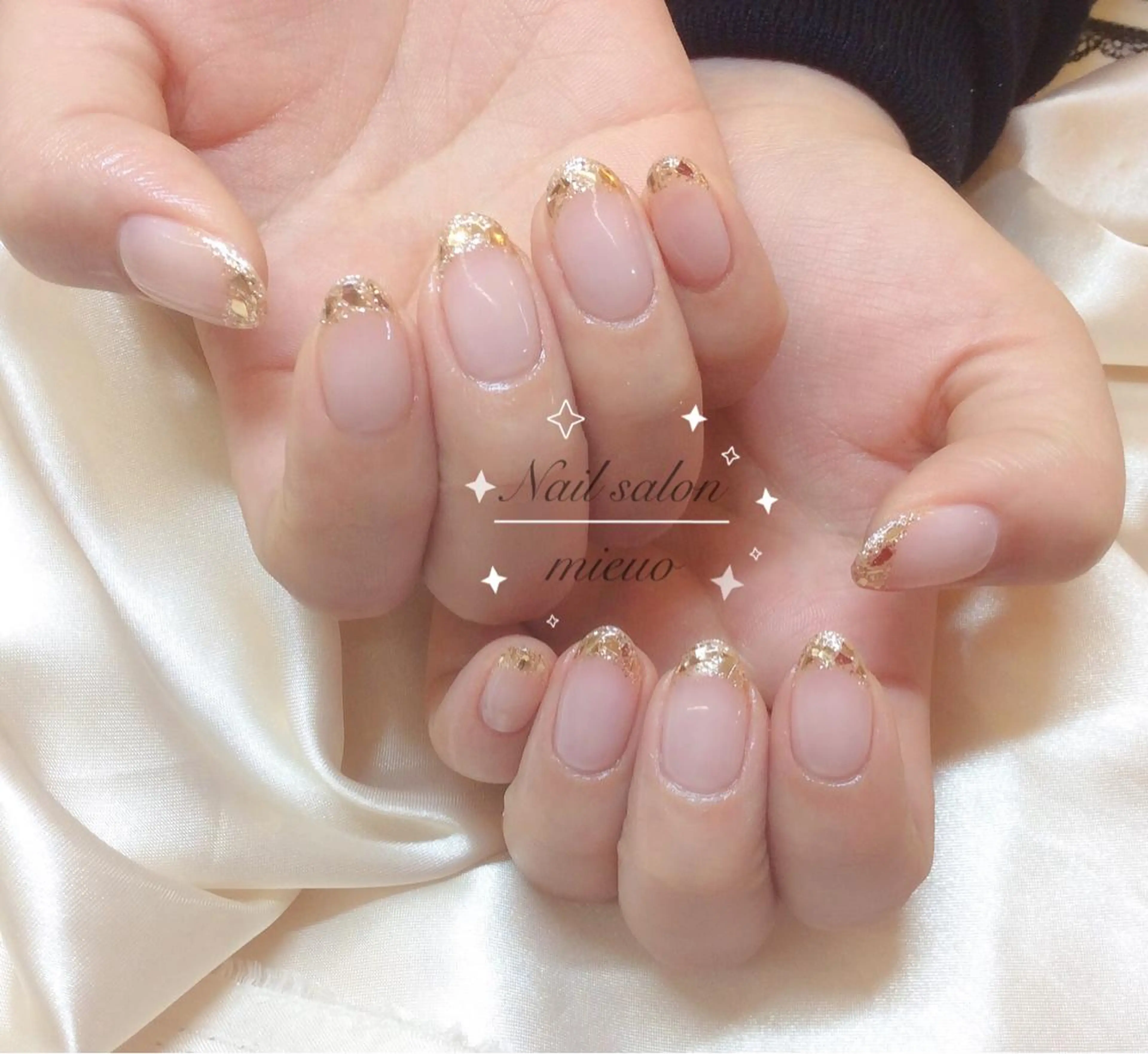 【ミニも限定】☆大人気ガラスフレンチネイル¥7180<90分>の写真