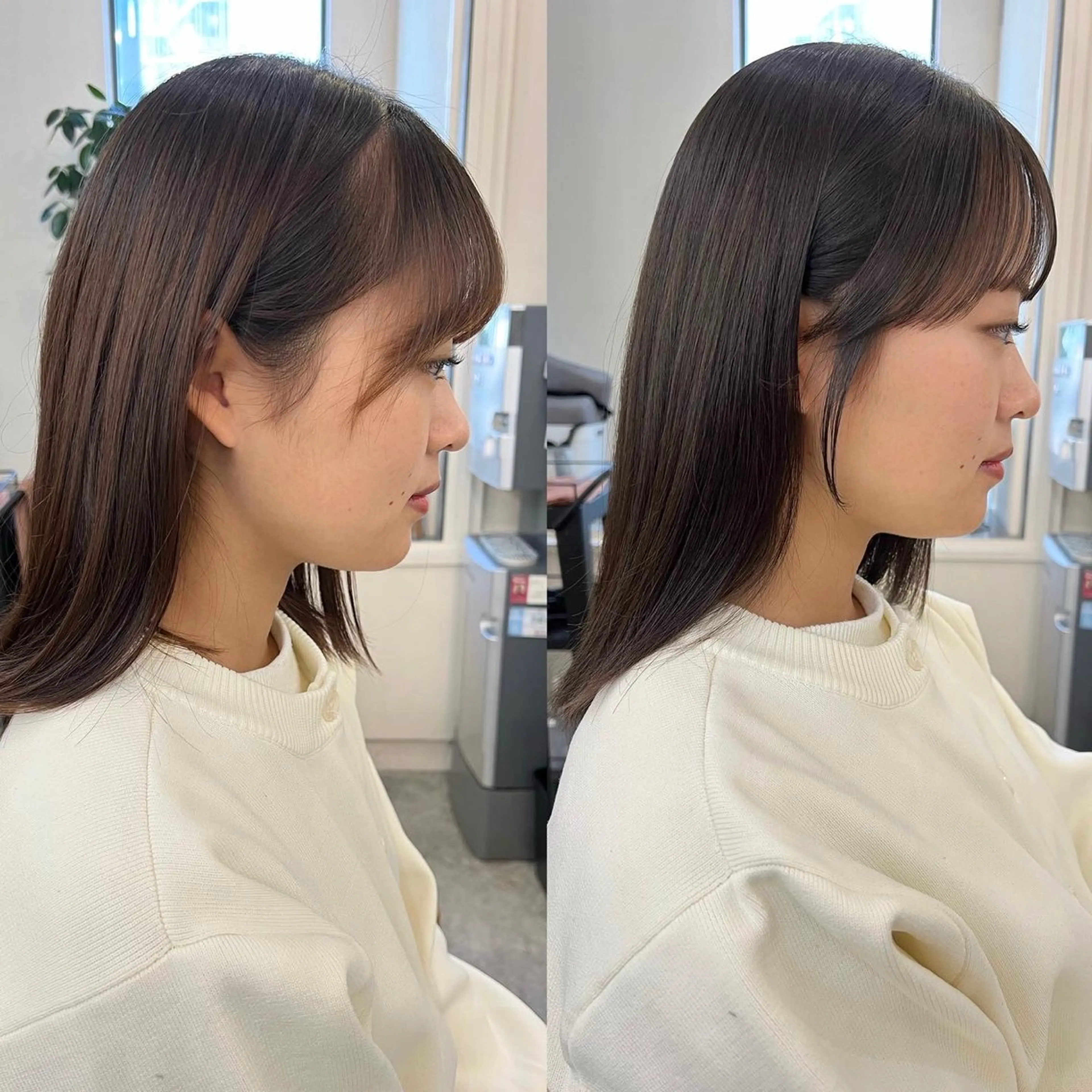 ミディアム 顔周りカット 小顔カット カット 透明感カラー/顔周り 臼井逸美のヘアスタイル