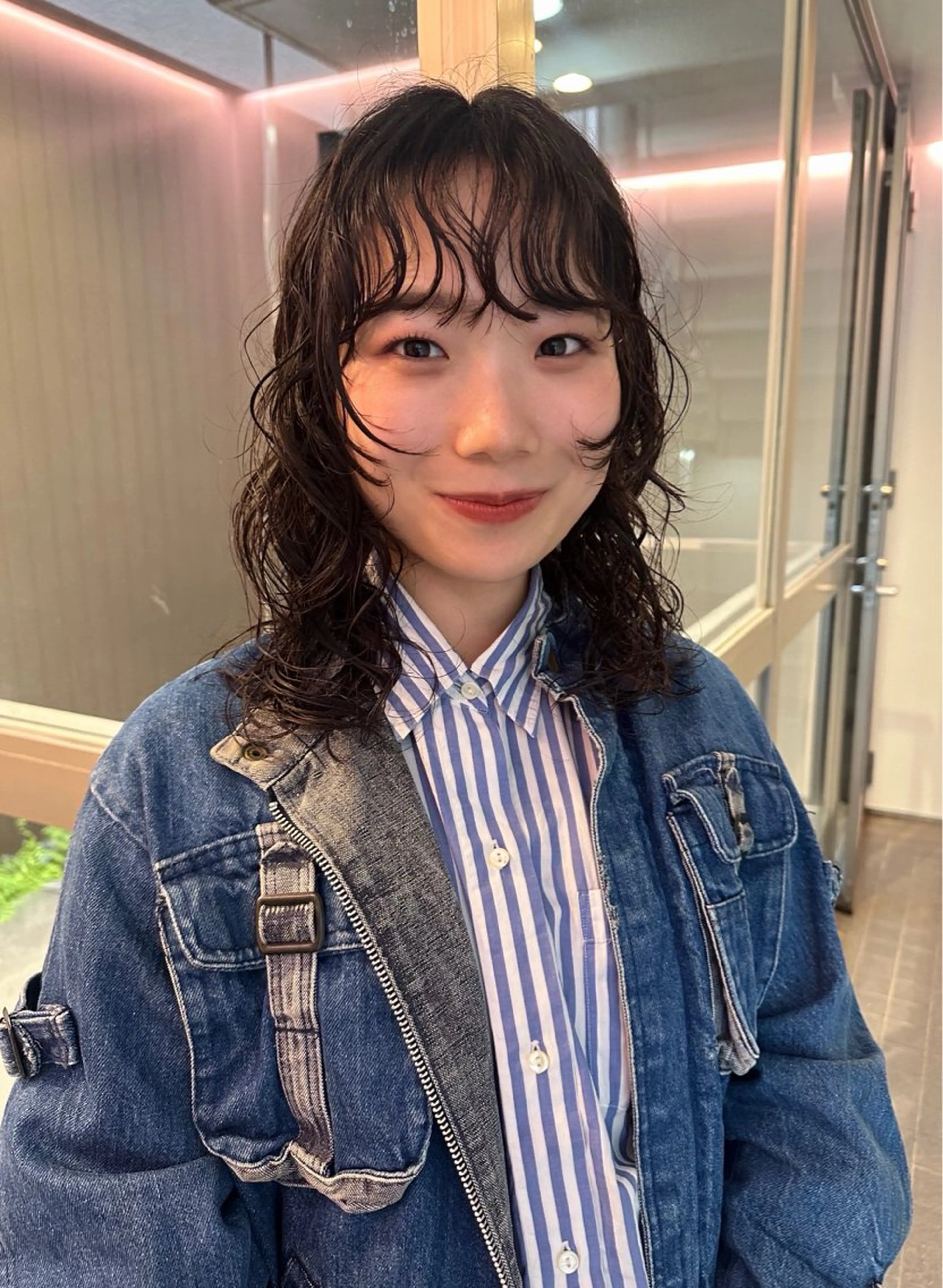 ミディアム ミディアムパーマ レイヤーカット カット パーマ ボブ/似合わせ レイヤーcocomoのヘアスタイル