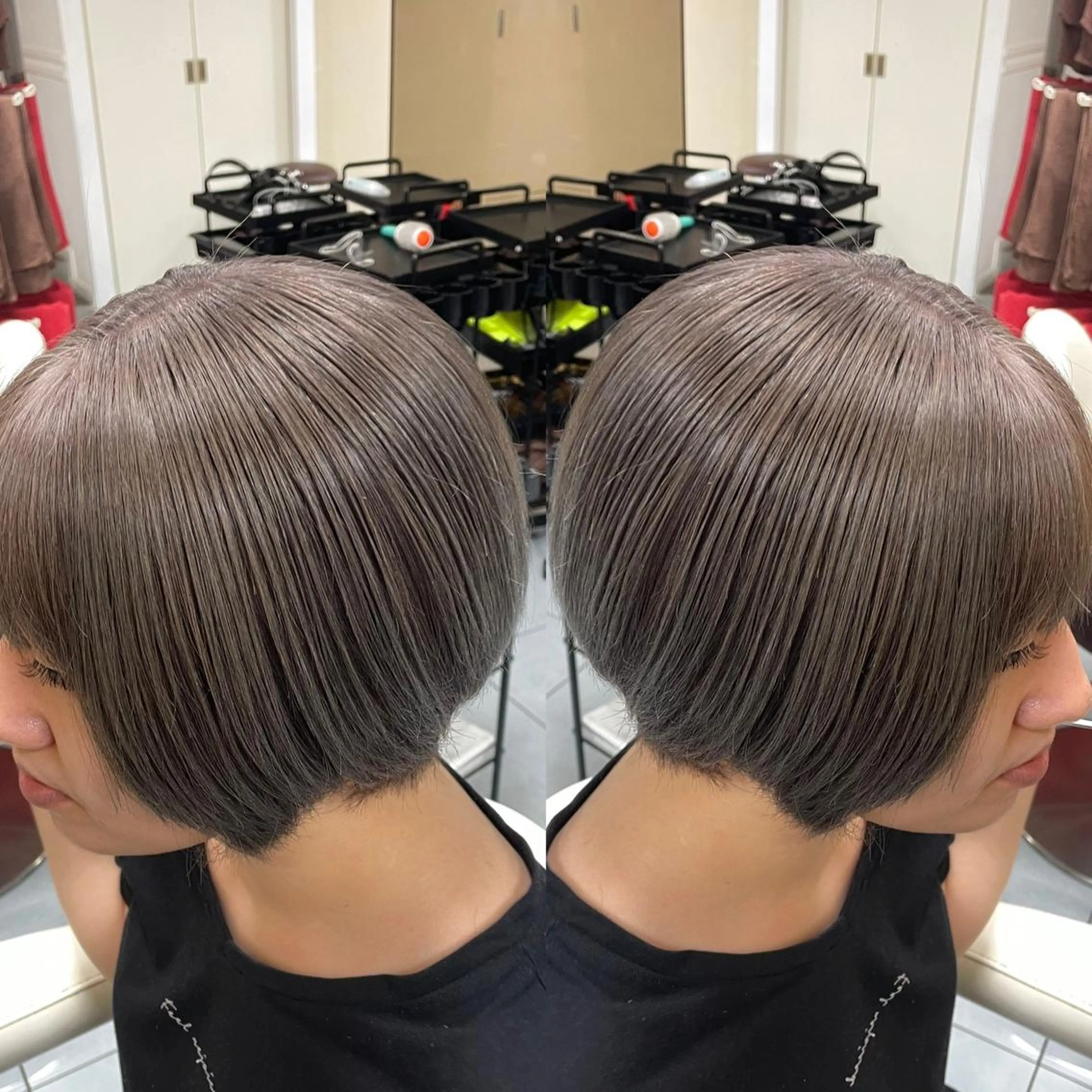 ミディアム カラー 縮毛/レイヤー 韓国/橋口のヘアスタイル