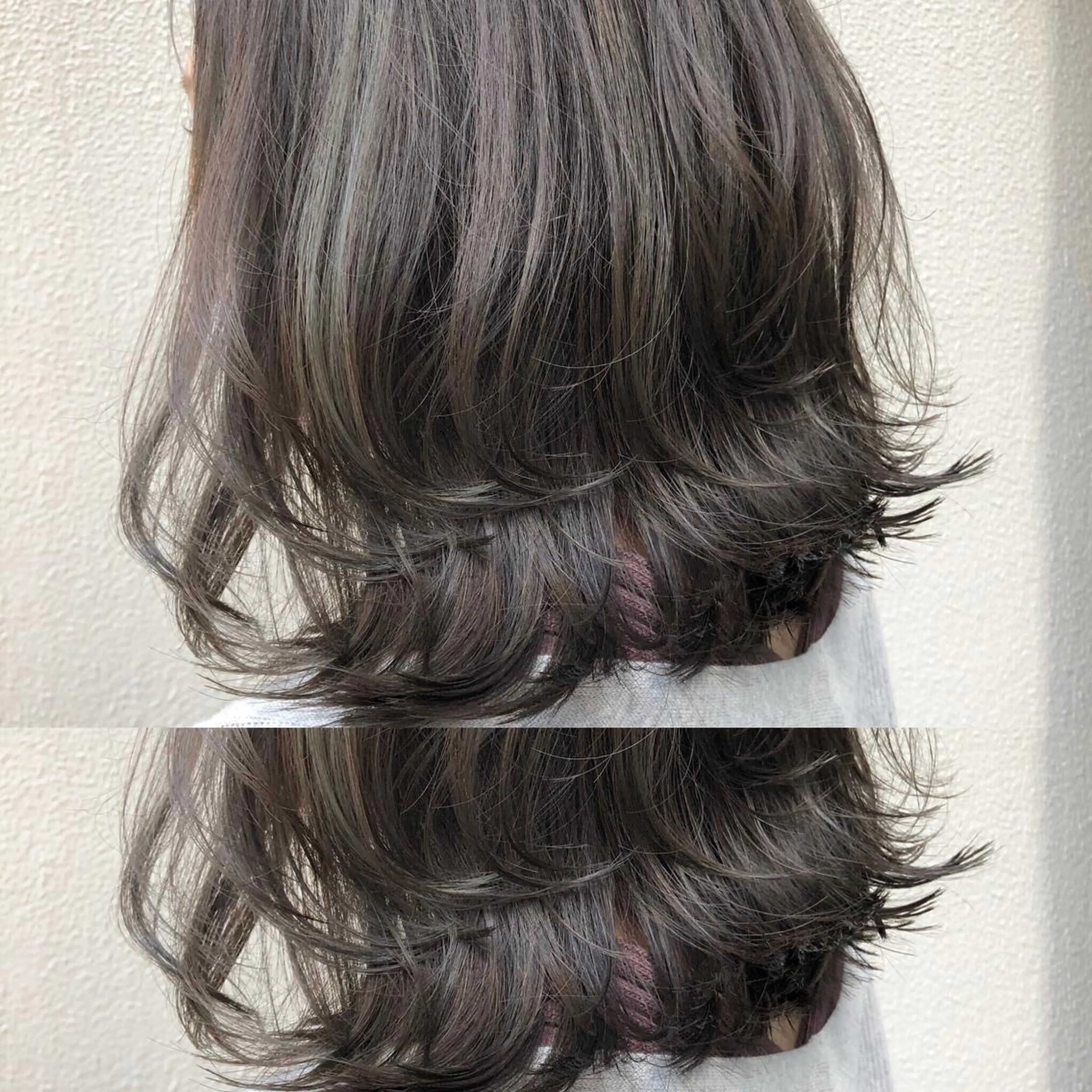 ミディアム カラー 透明感カラー グレージュ ハイライトカラー ハイライト カット ヘアカラー トリートメント ツキノキ ミナのヘアスタイル