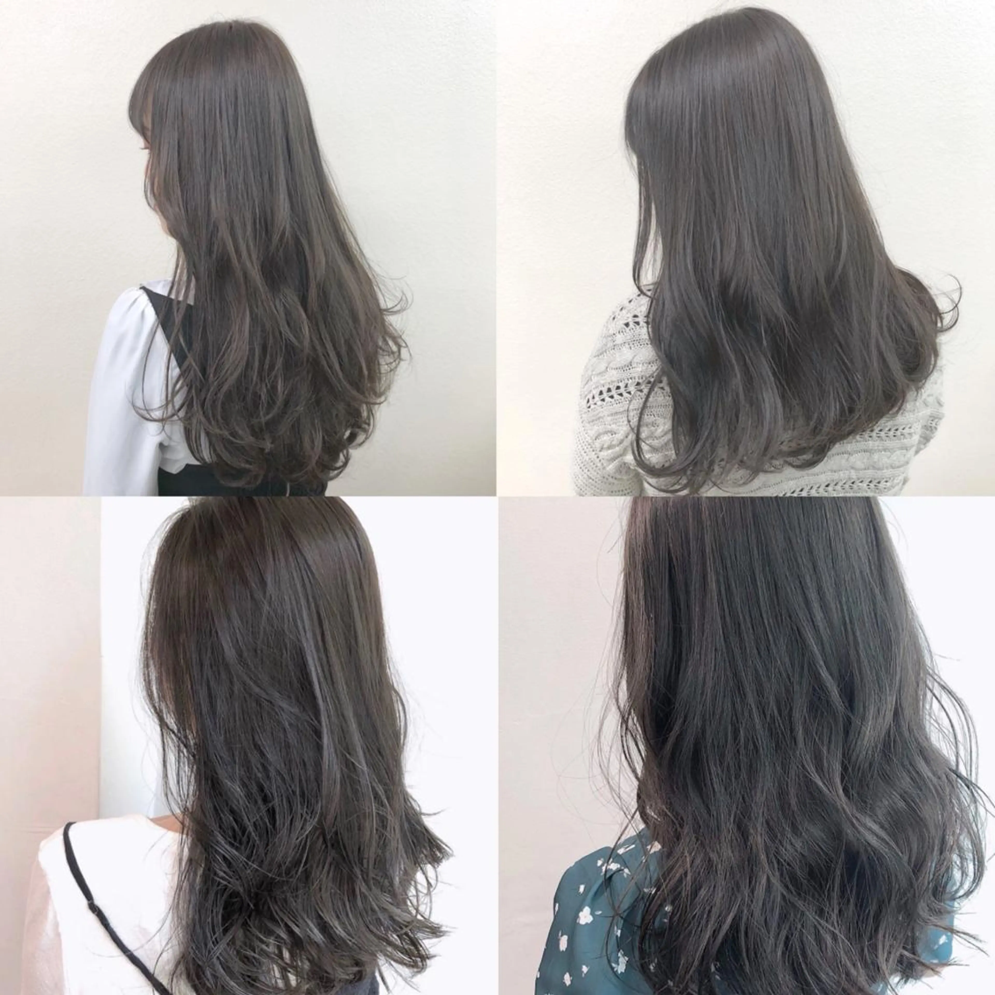 ミディアム カラー レイヤーカット 透明感カラーのヘアスタイル