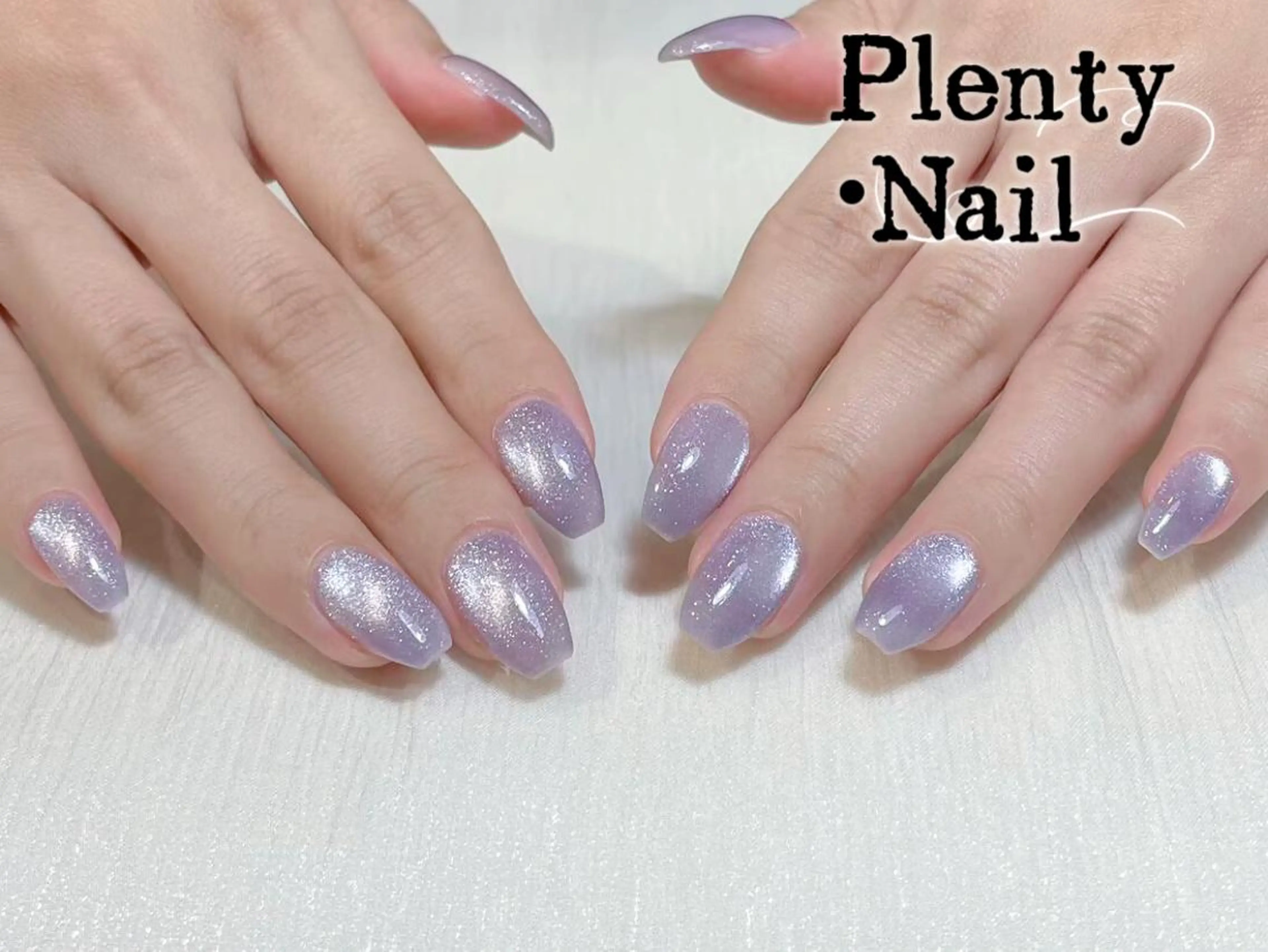 ネイル アートネイル オーロラネイル ガーリー キラキラネイル マグネットネイル ハンドネイル ハンドケア Plenty AYU💜のネイルデザイン