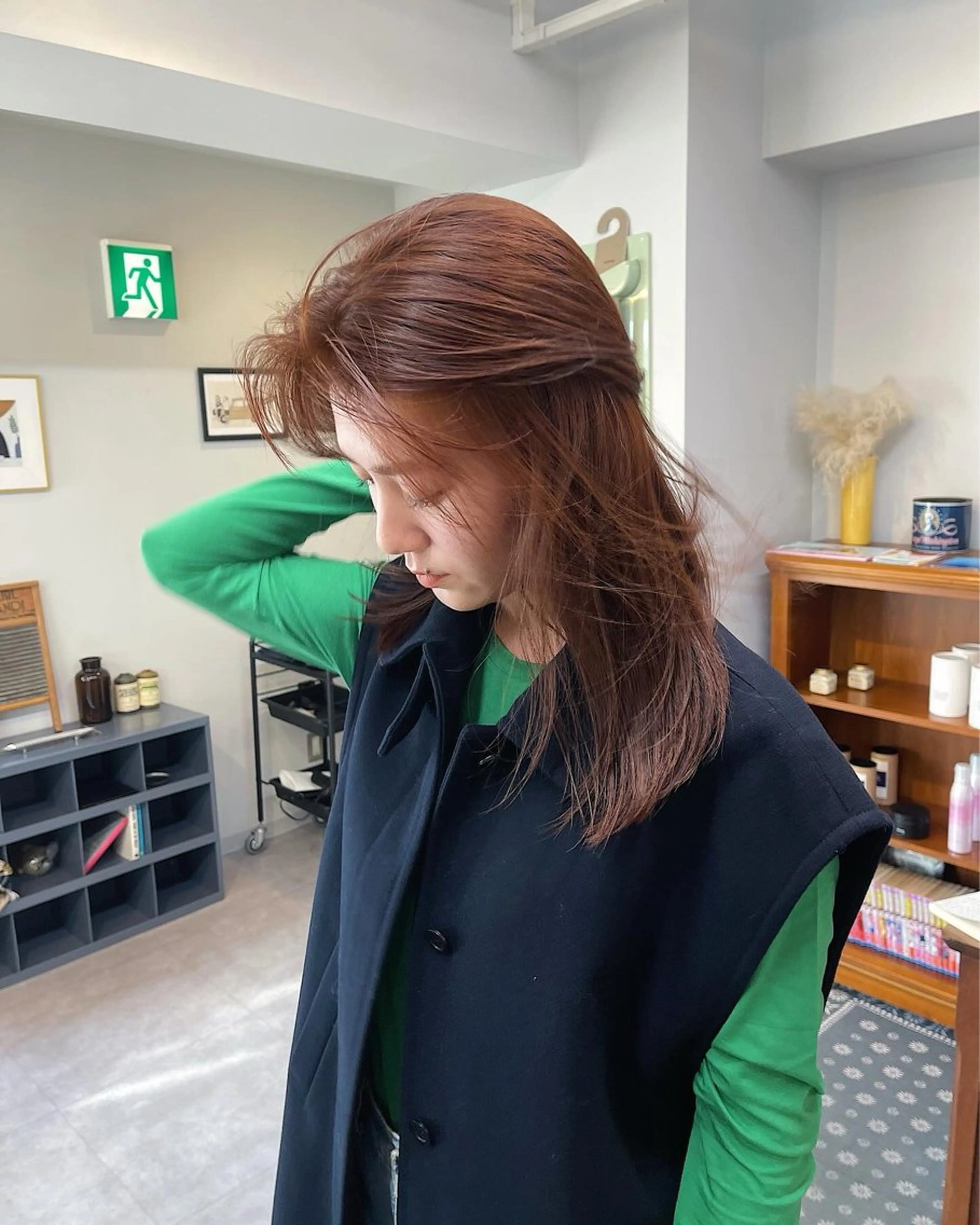 セミロング オレンジブラウン カット ヘアカラー トリートメント ヘアセット 丁寧なカウンセリング 🌿KENTA🌿のヘアスタイル