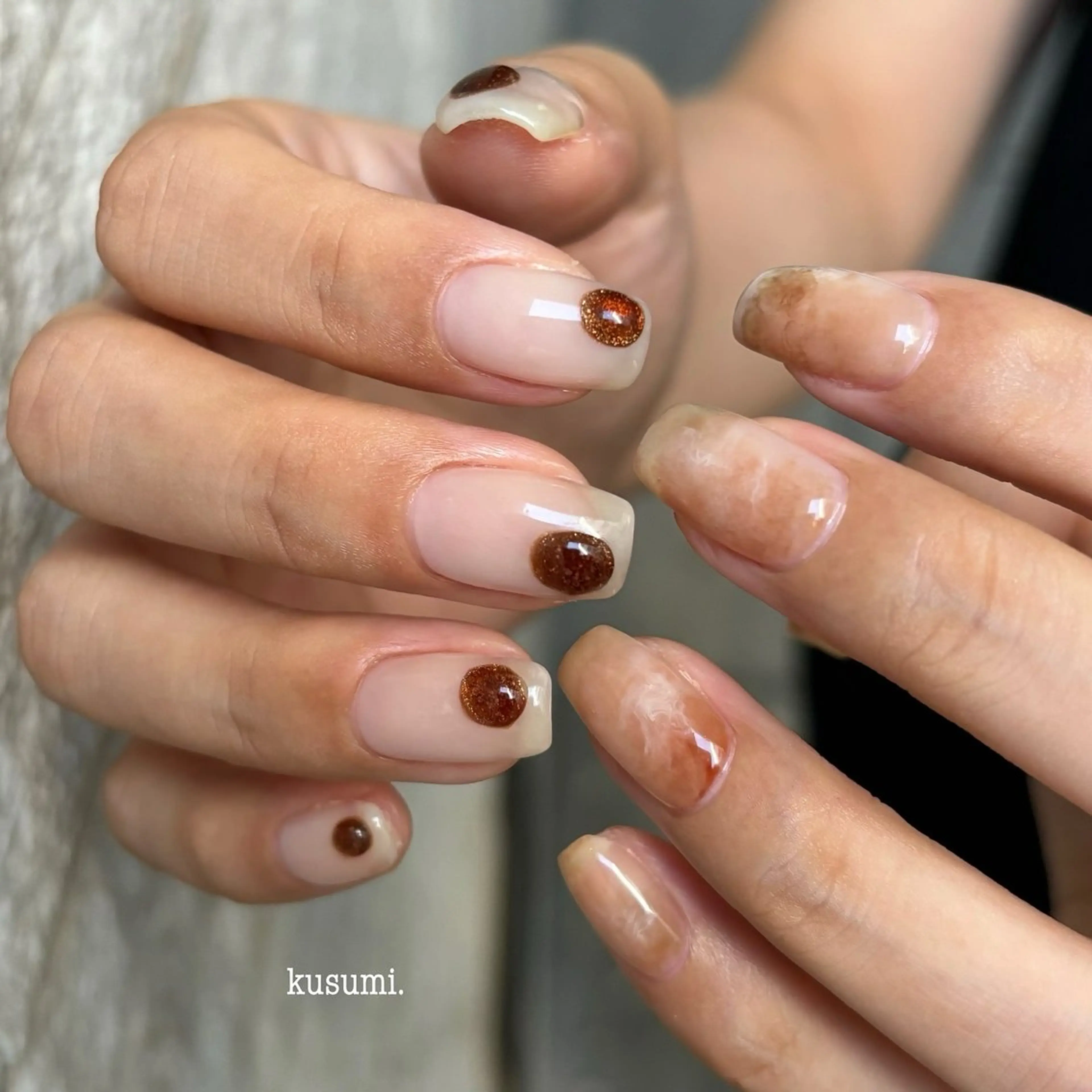 ネイル マグネットネイル メンズネイル ニュアンスネイル ぷっくりネイル ハンドネイル kusumi.所属・kusumi. tatsuyaのネイルデザイン