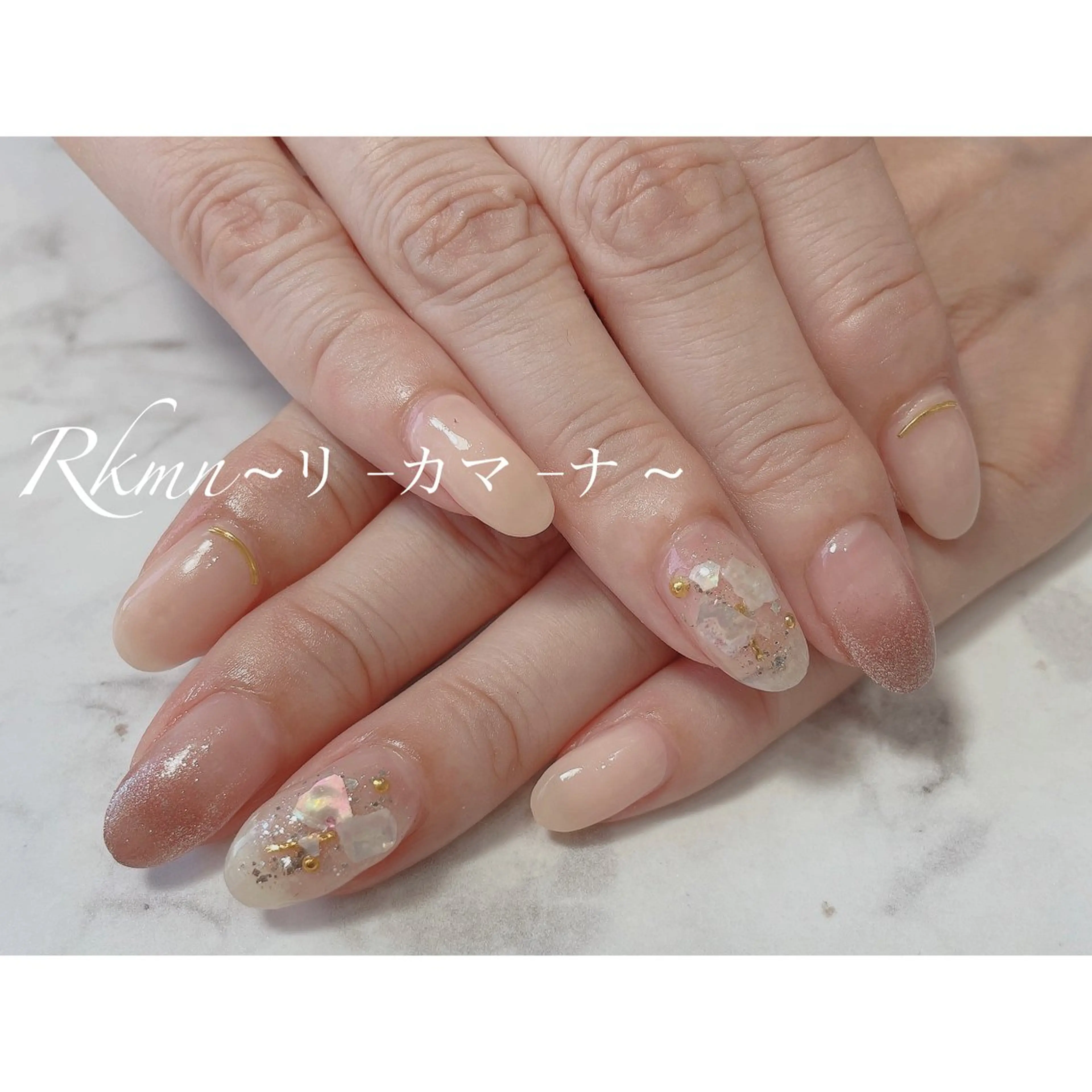 ネイル アートネイル グラデーション キラキラネイル ラメ(グリッター) 春ネイル ハンドネイル フットネイル ハンドケア Rkmn ~リ-カマ-ナ~のネイルデザイン