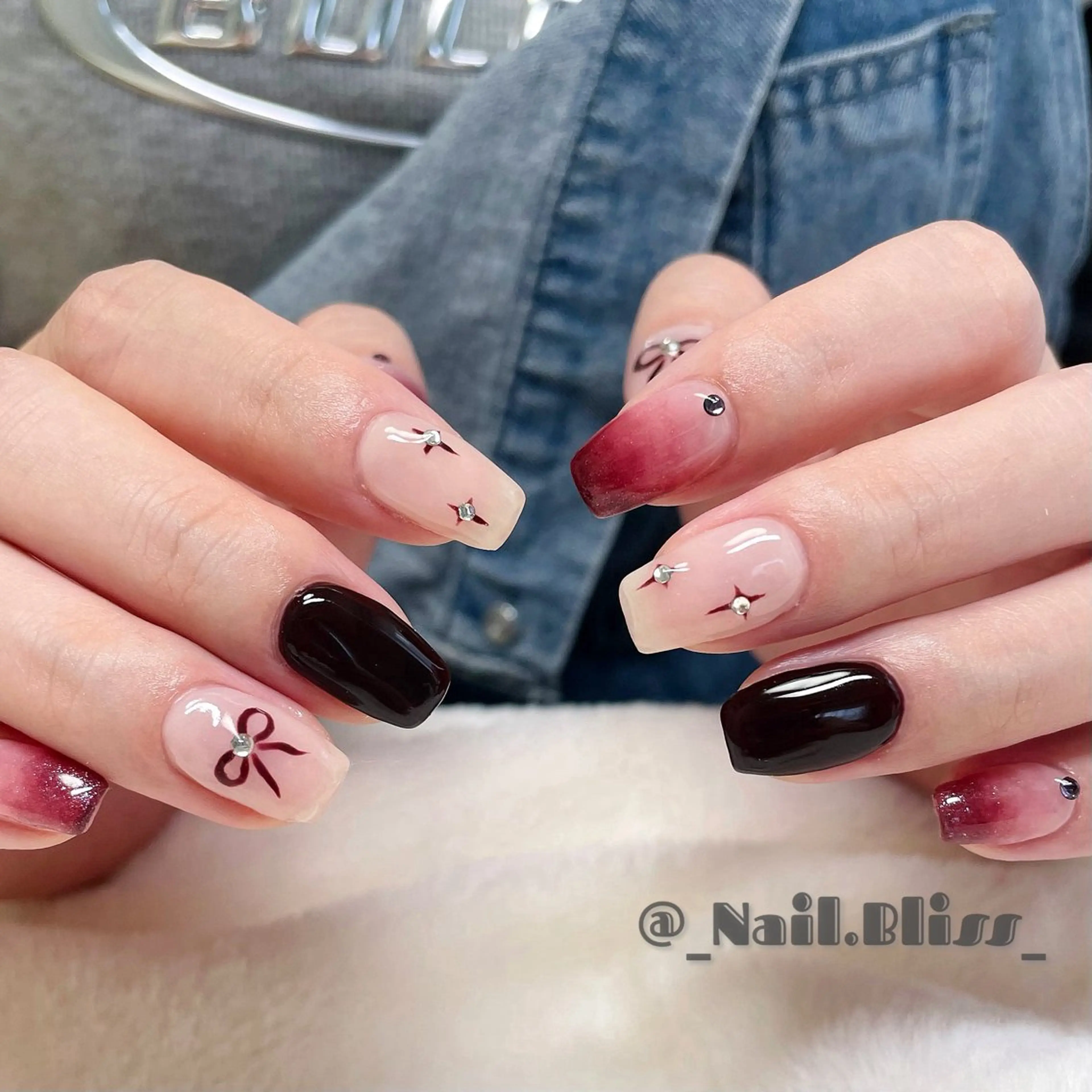 ネイル ボルドー 持ち込み ハンドネイル NAIL BLISSのネイルデザイン