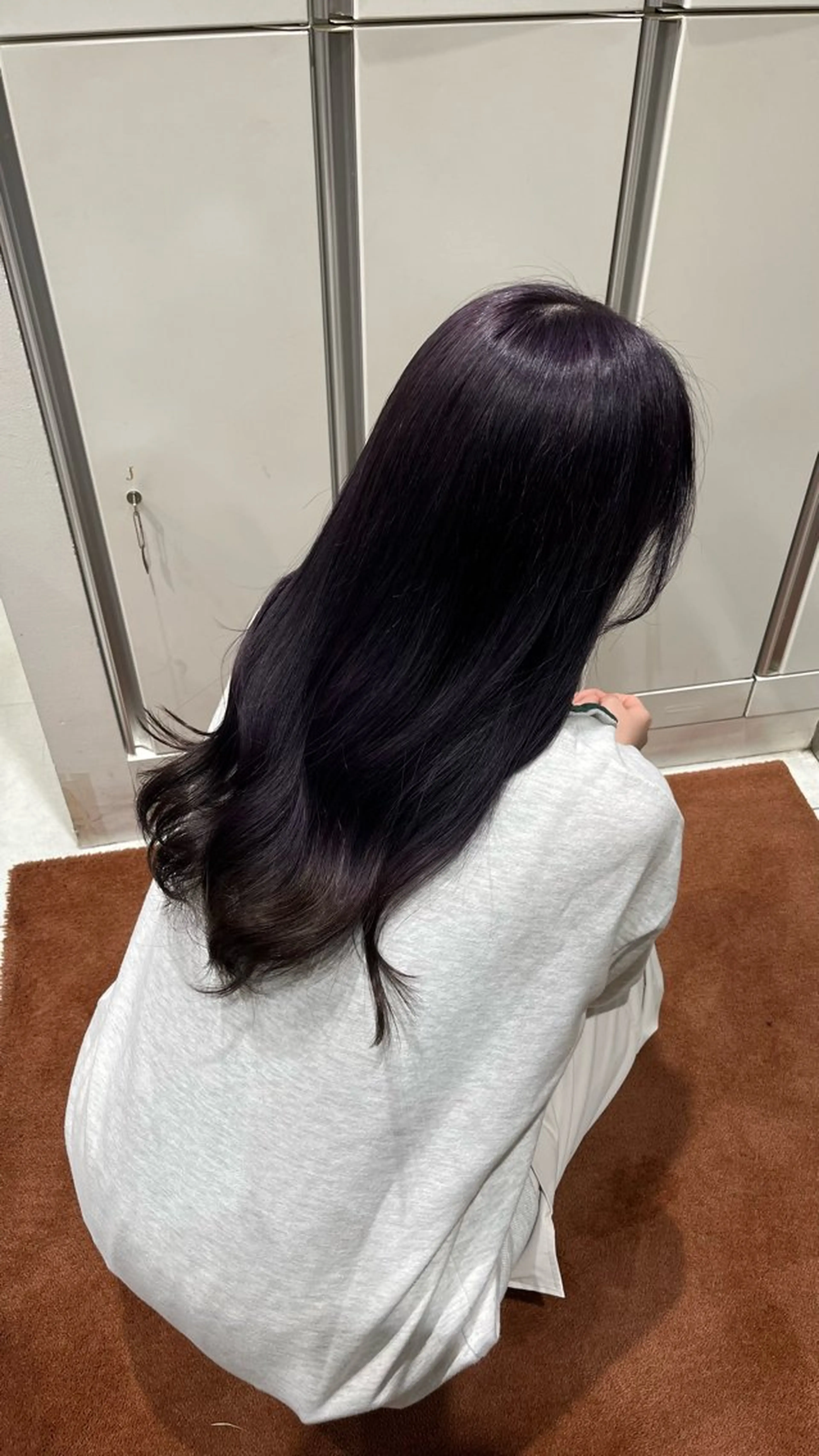 ロング カラー ディープパープル パープルカラー ヘアカラー 神田 開飛のヘアスタイル