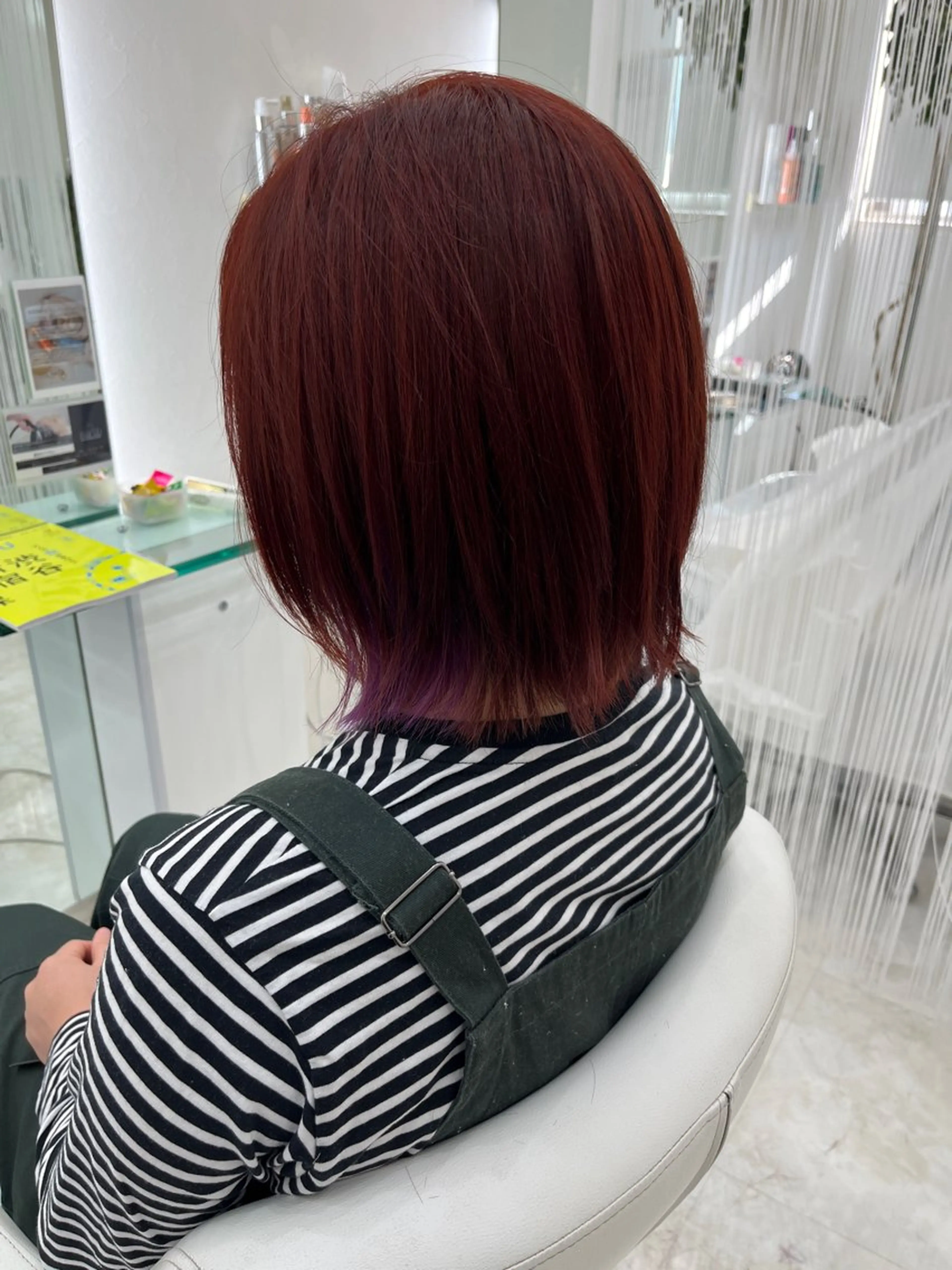 ミディアム カラー ブリーチ バイオレットカラー ヘアカラー 山森 大地のヘアスタイル