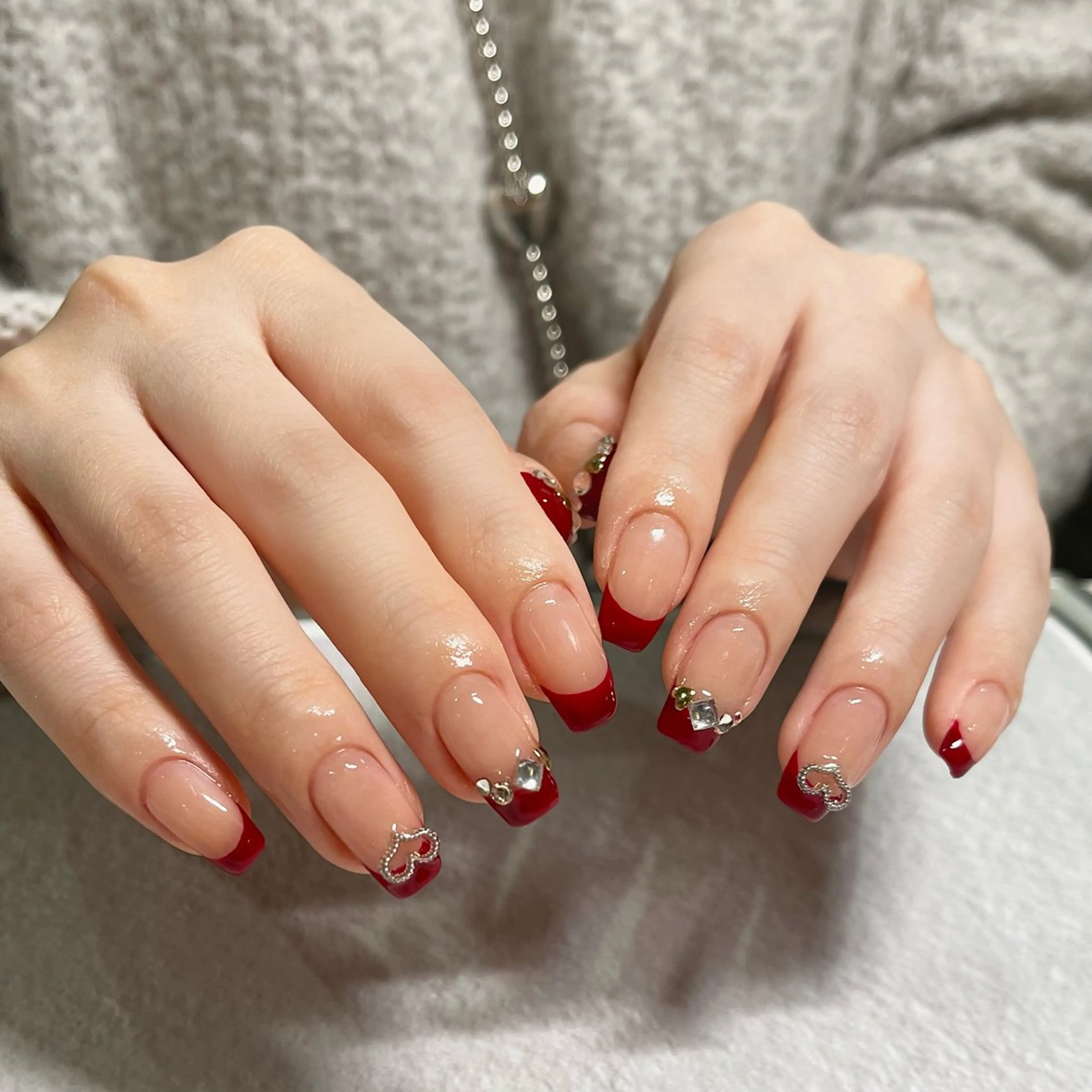 ネイル ボルドー フレンチネイル IZUMIꕤnail 堺筋本町｜心斎橋のネイルデザイン