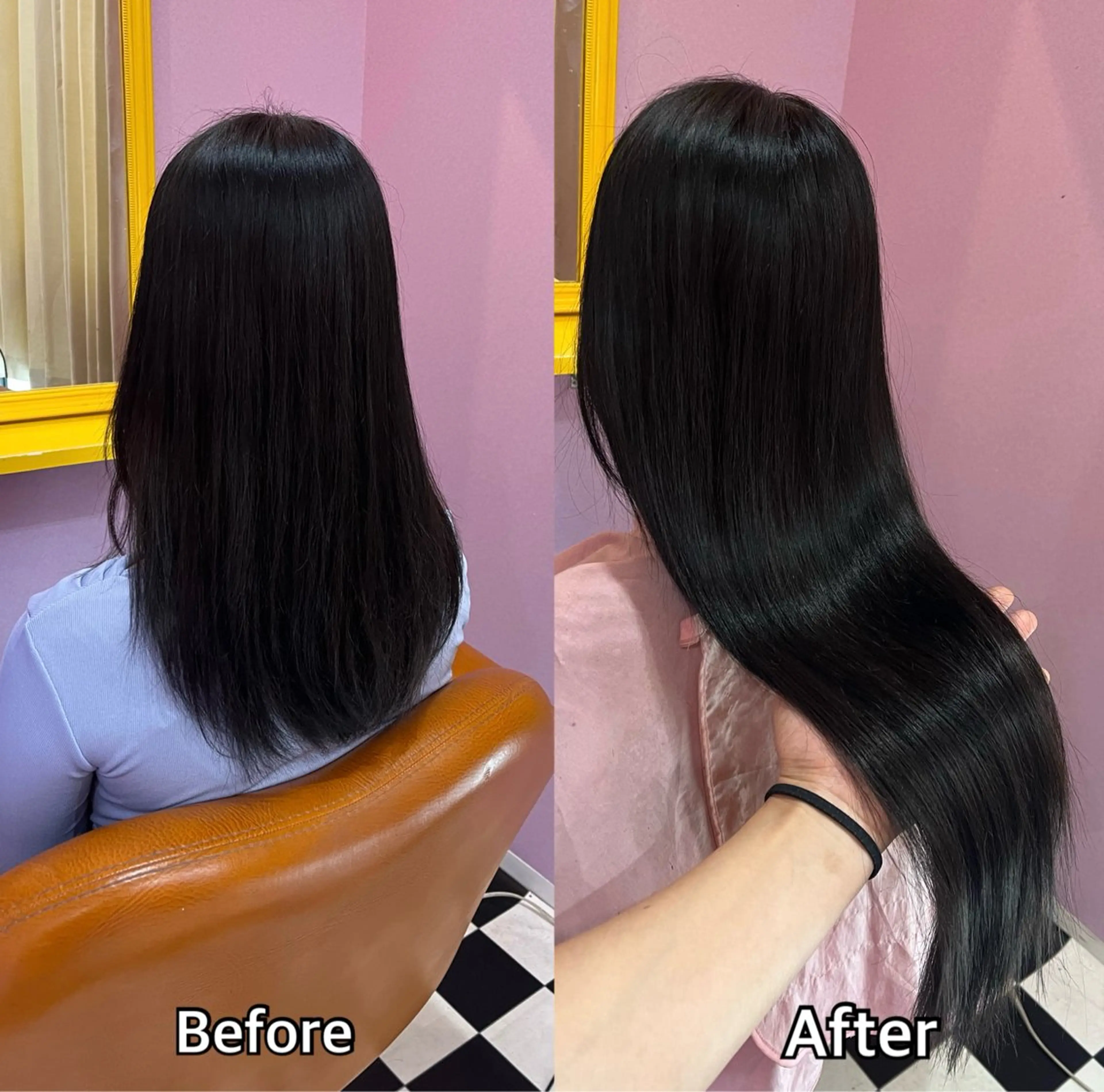 ロング シール＋ちび編み込み エクステ梅田🐨のヘアスタイル