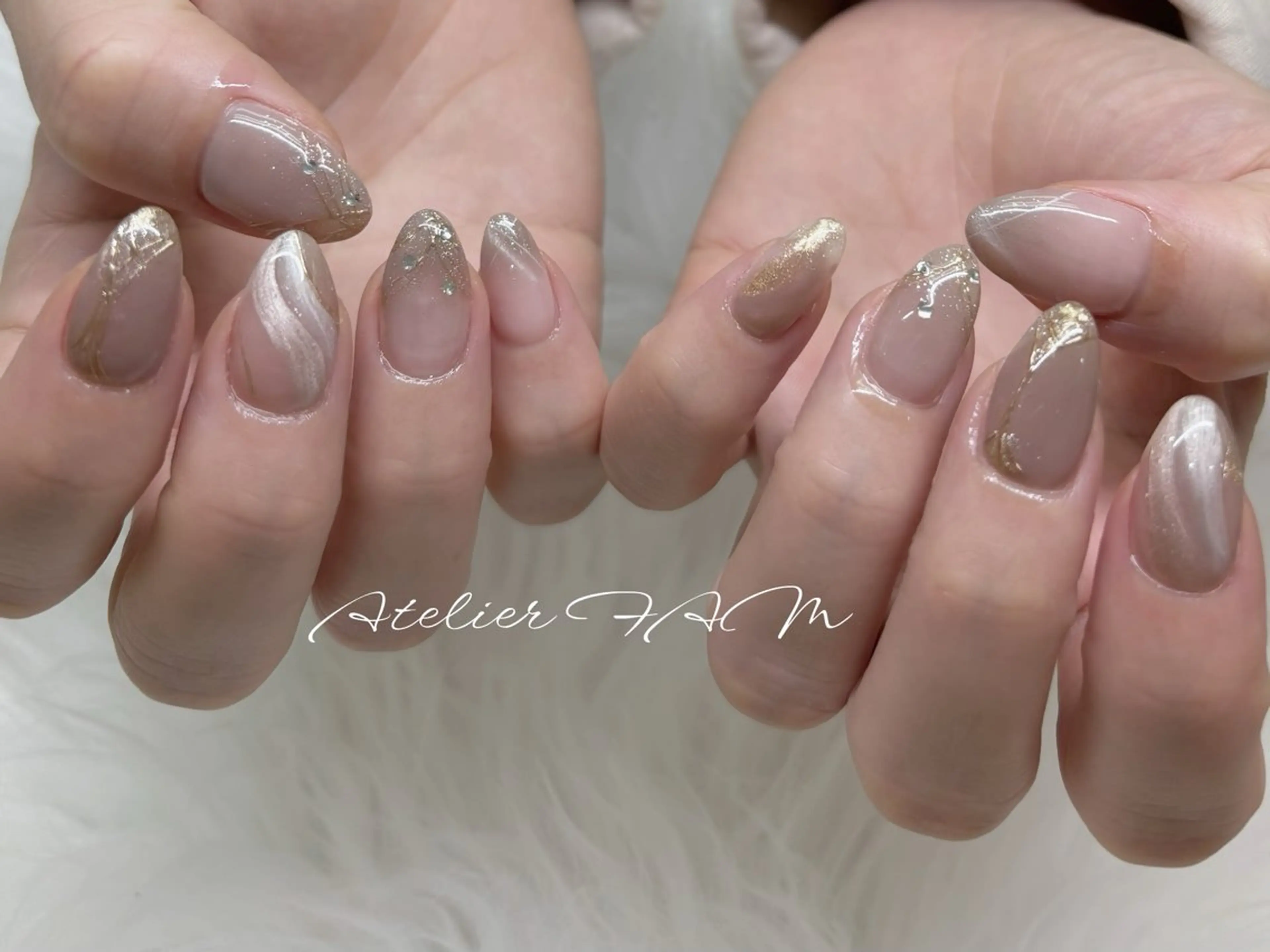 ミディアム ハンドネイル nail&eyelashsalon atelier fam上本町店所属・アトリエ FAMのネイルデザイン
