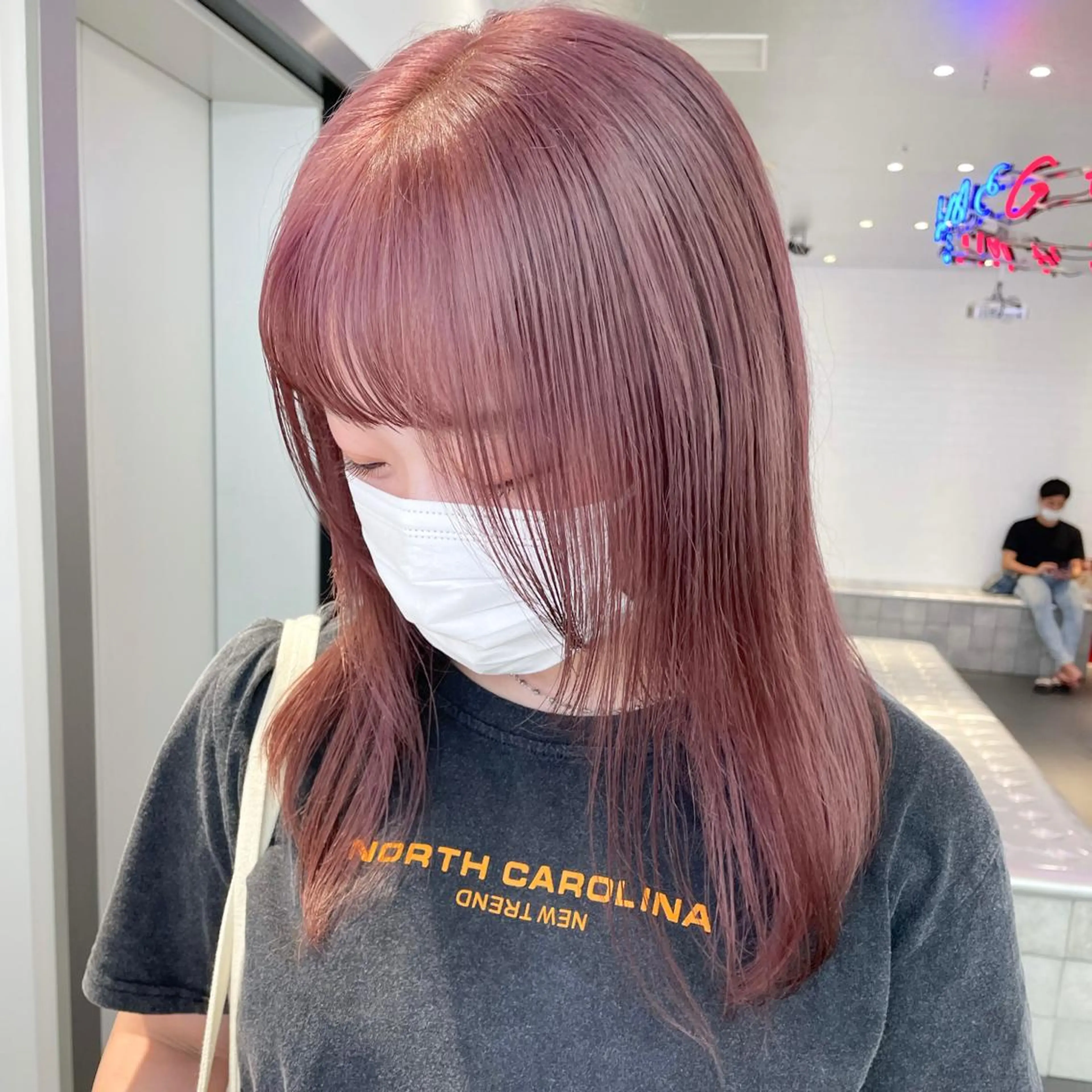 ミディアム カラー ヘアアレンジ メンズ キッズ ネイル マツエク・マツパ アイブロウ ラベンダーカラー ピンクカラー ピンクラベンダー カラーマツエク ピンク ヘアカラー トリートメント ボブ×柔らかいカラー 🌷misaki𓍼のヘアスタイル