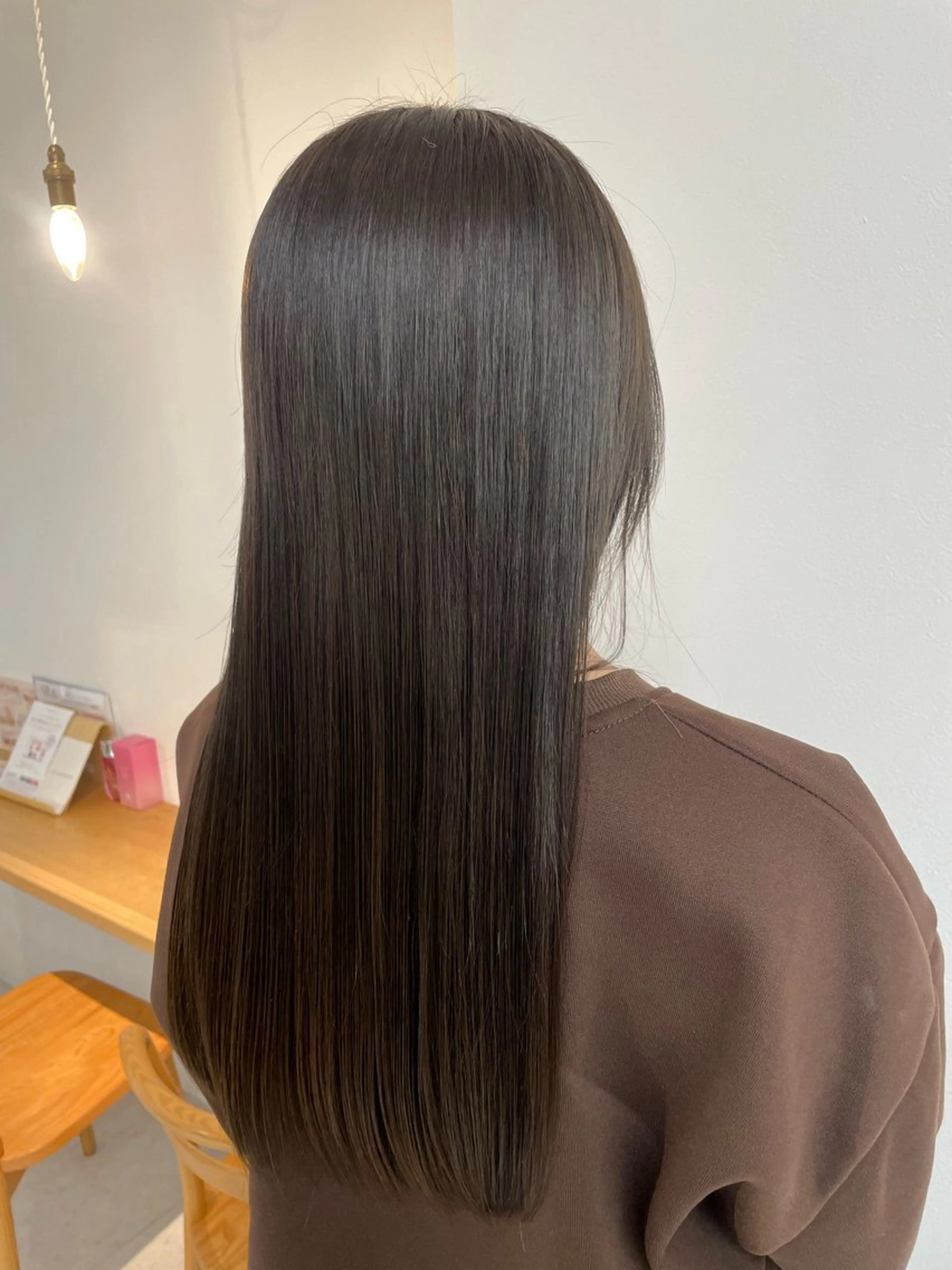 ロング カラー グレージュ ヘアカラー 福田千尋/インナー カラー/縮毛矯正のヘアスタイル