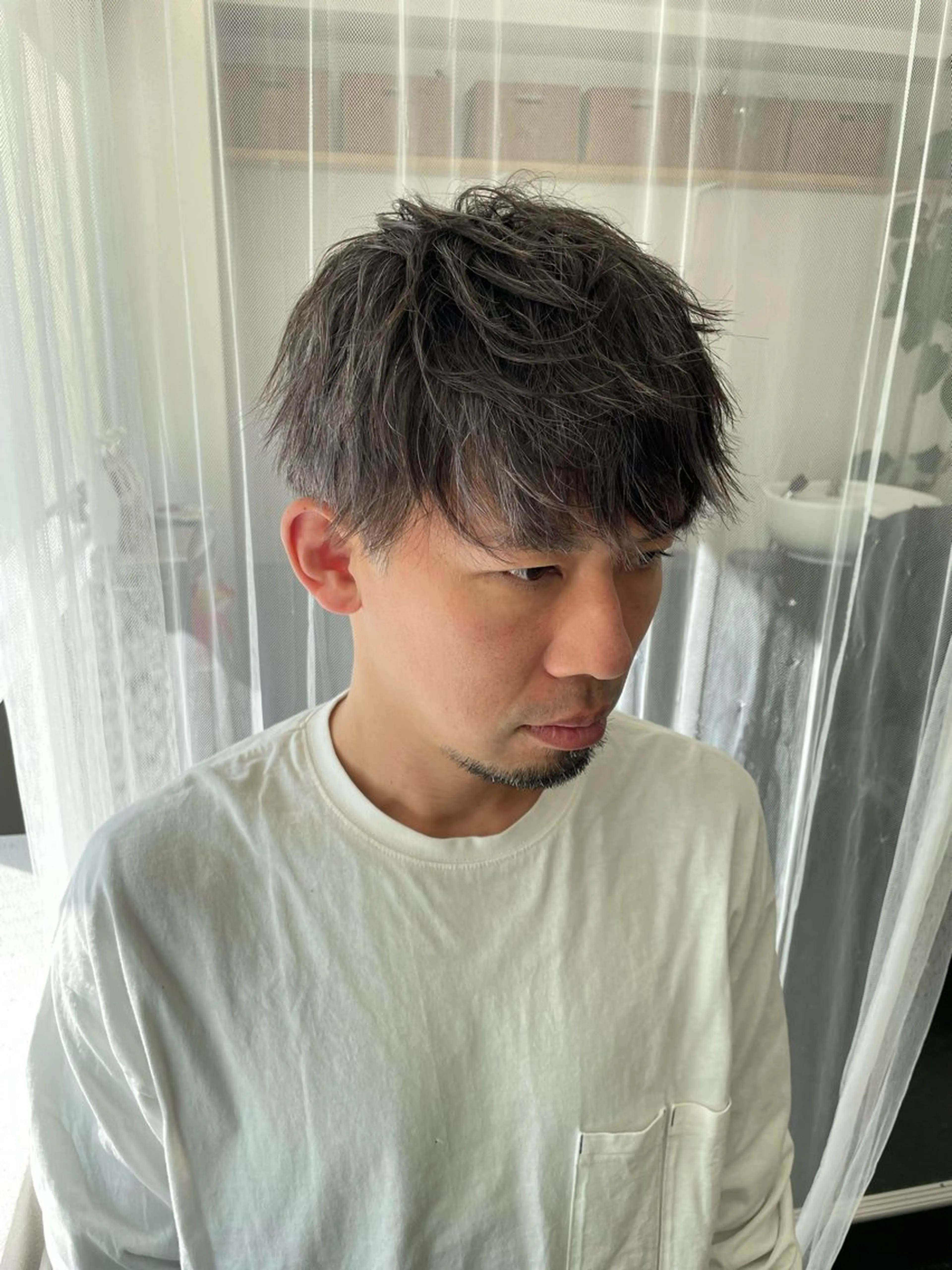 ショート カラー メンズ メンズハイライト ハイライトカラー ハイライト 京都美容師 塩のヘアスタイル