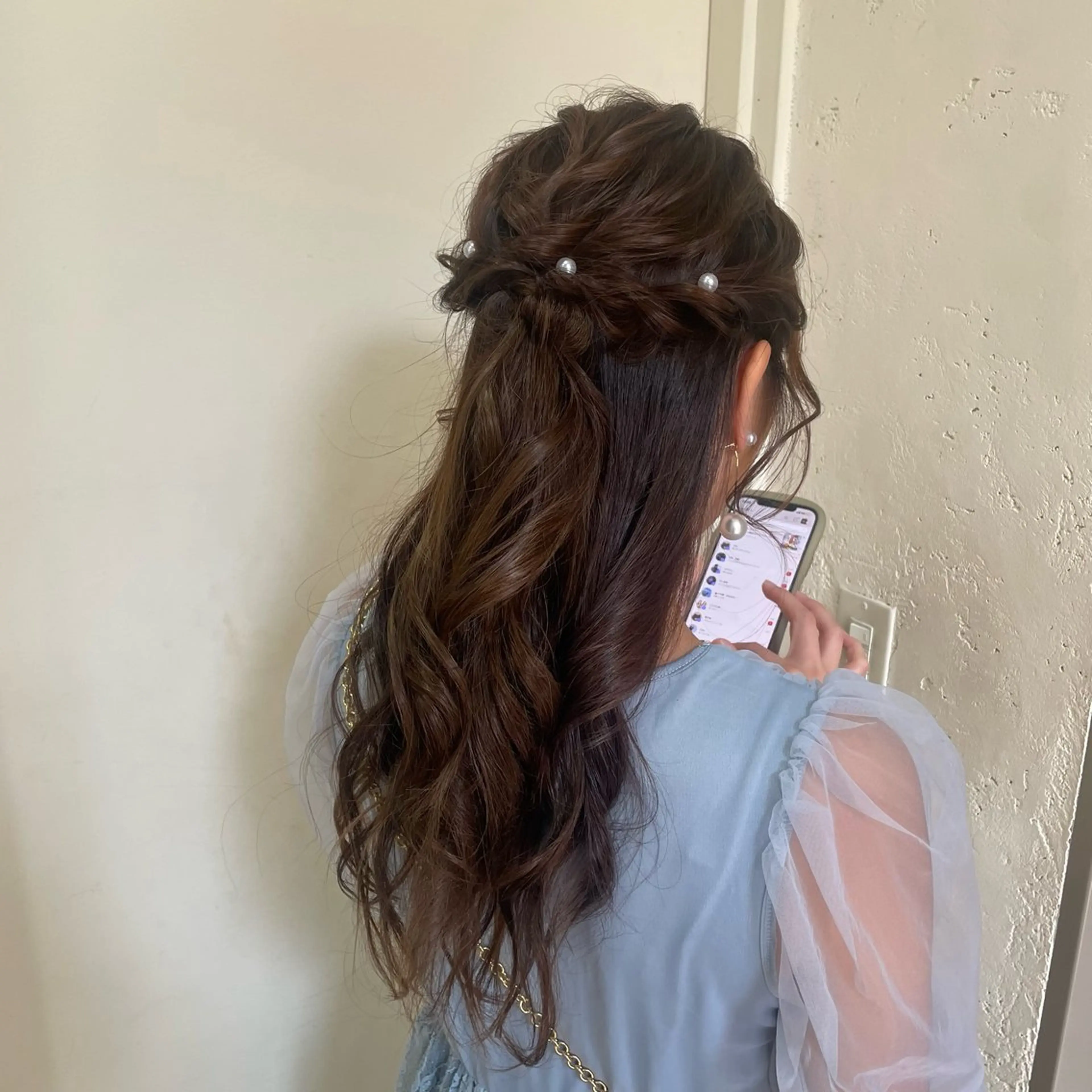 ヘアアレンジ ハーフアップ ヘアセット 縮毛矯正ヘアアレンジ 🌸三輪知優🌸のヘアスタイル