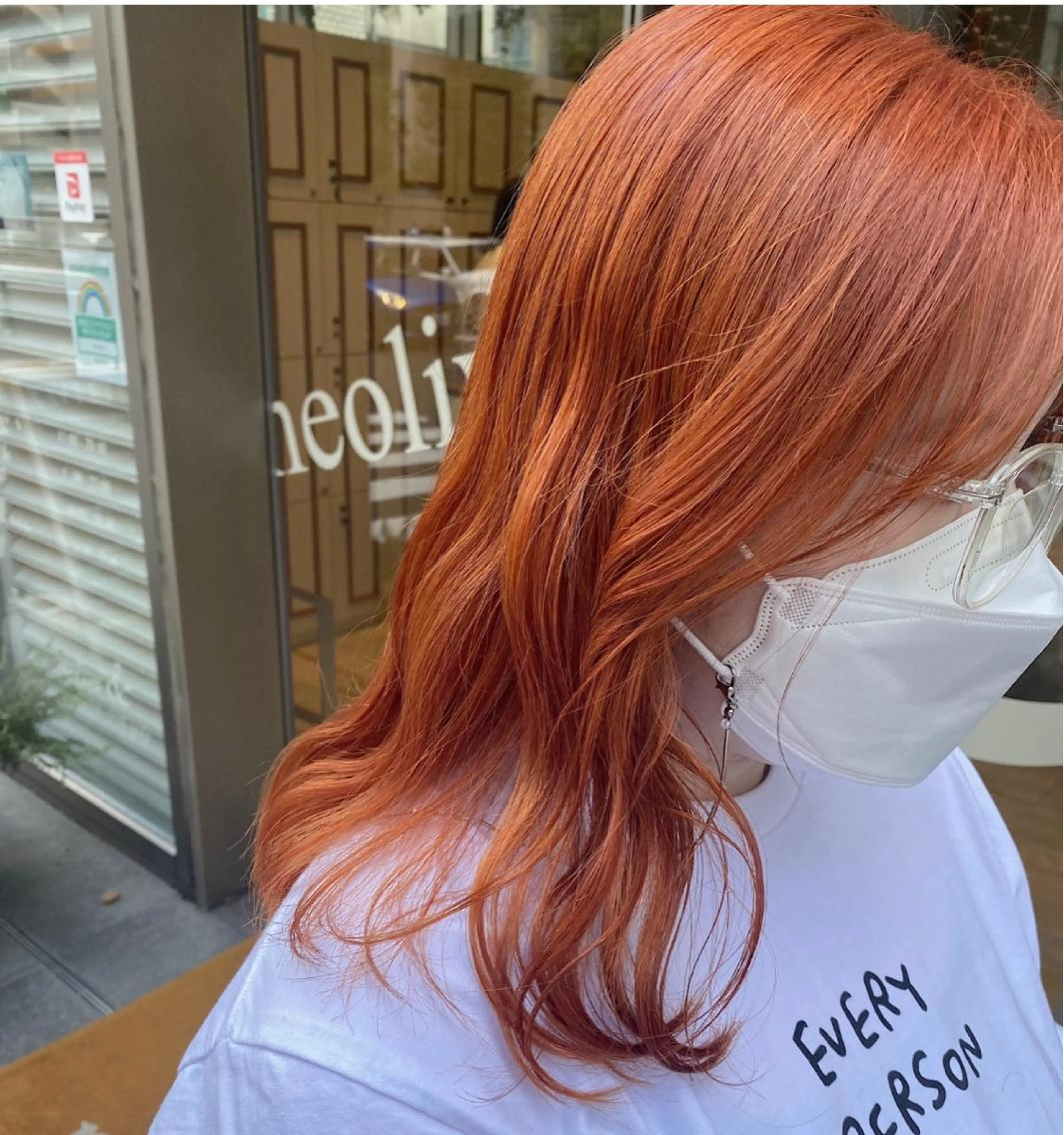 ミディアム カラー ブリーチ オレンジ ツカハラ　リリカ 👒柔らかカラー👒のヘアスタイル
