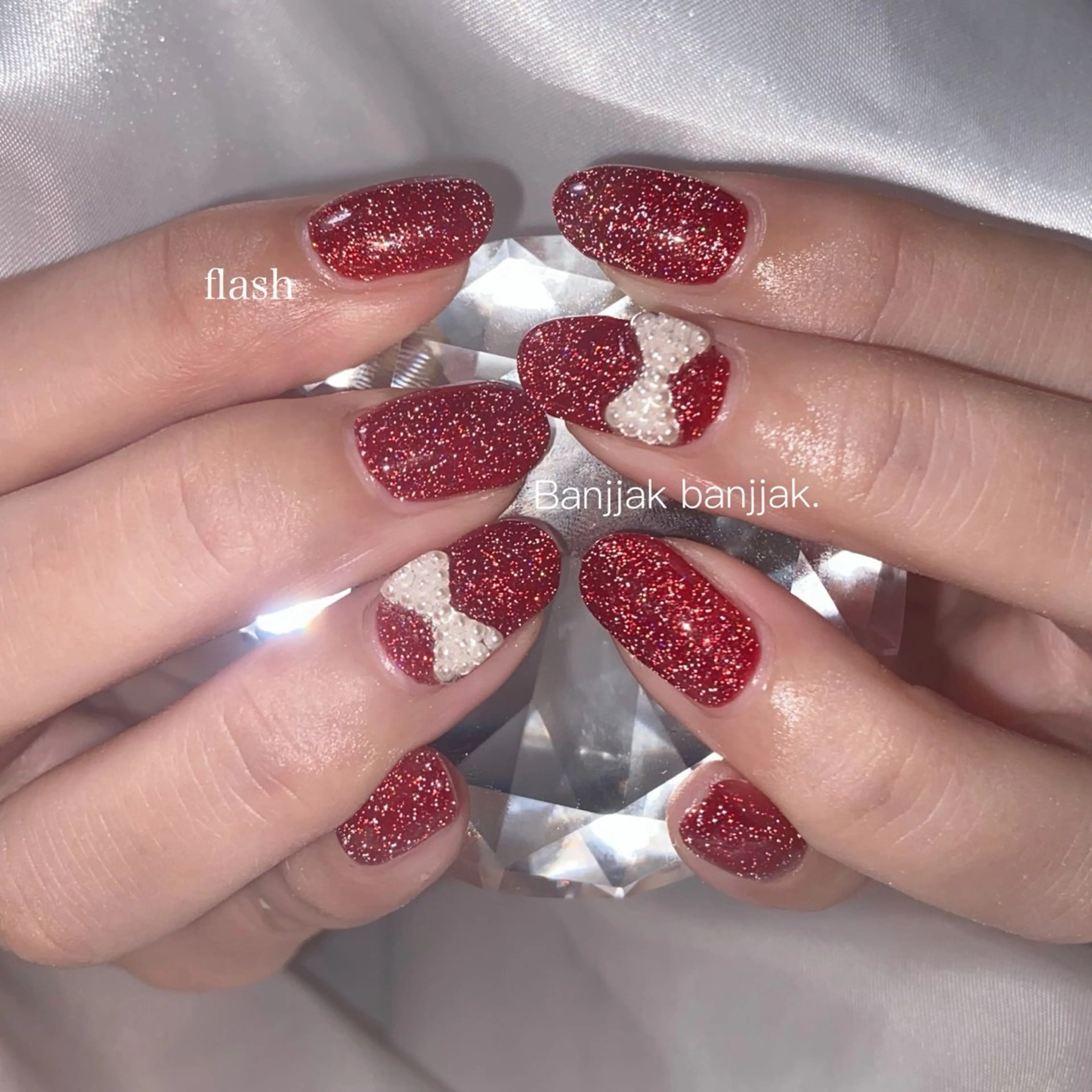 ネイル フラッシュネイル ラメ(グリッター) ハンドネイル パンチャパンチャ ネイルサロンのネイルデザイン