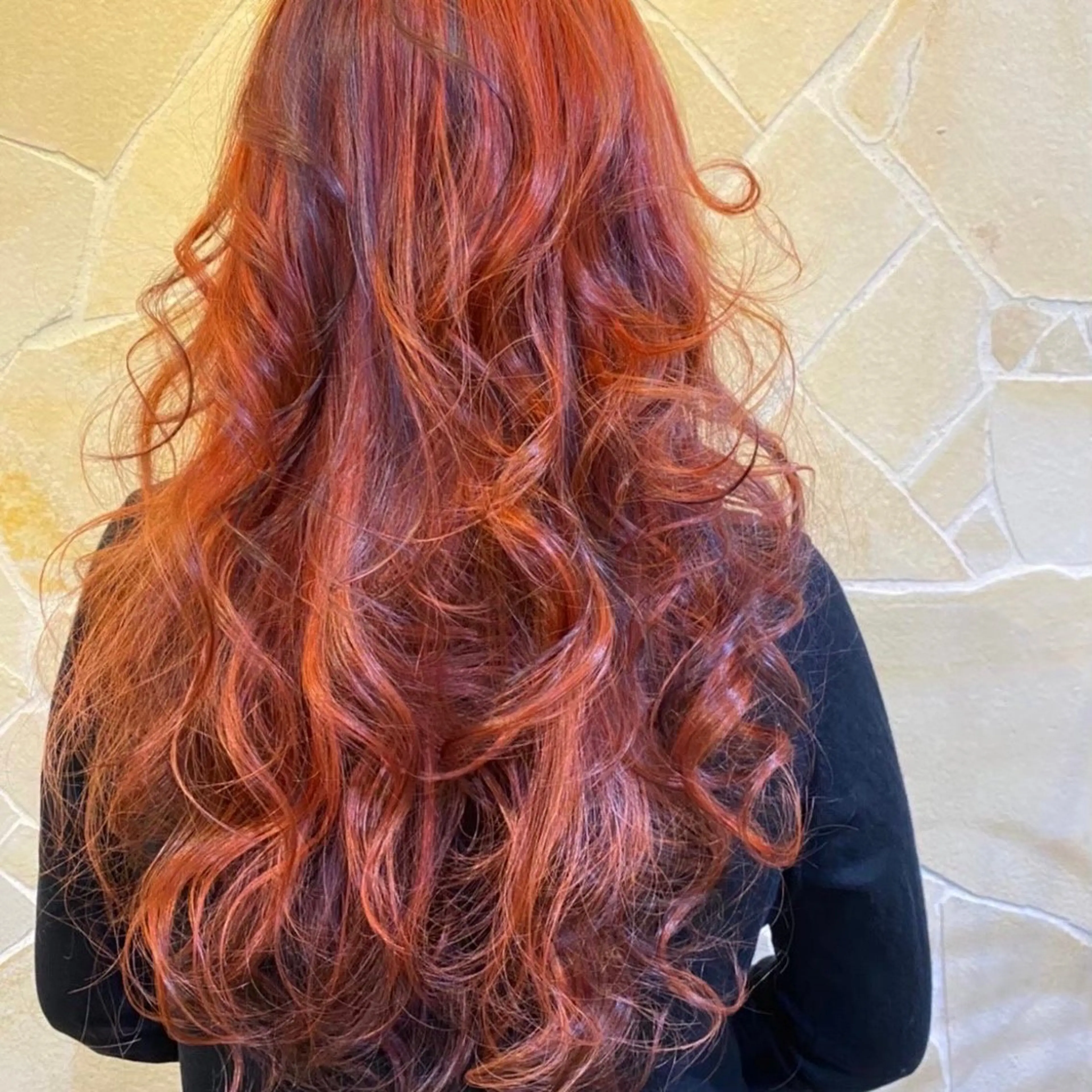 ロング カラー パーマ カット ヘアカラー パーマ トリートメント and Artのヘアスタイル