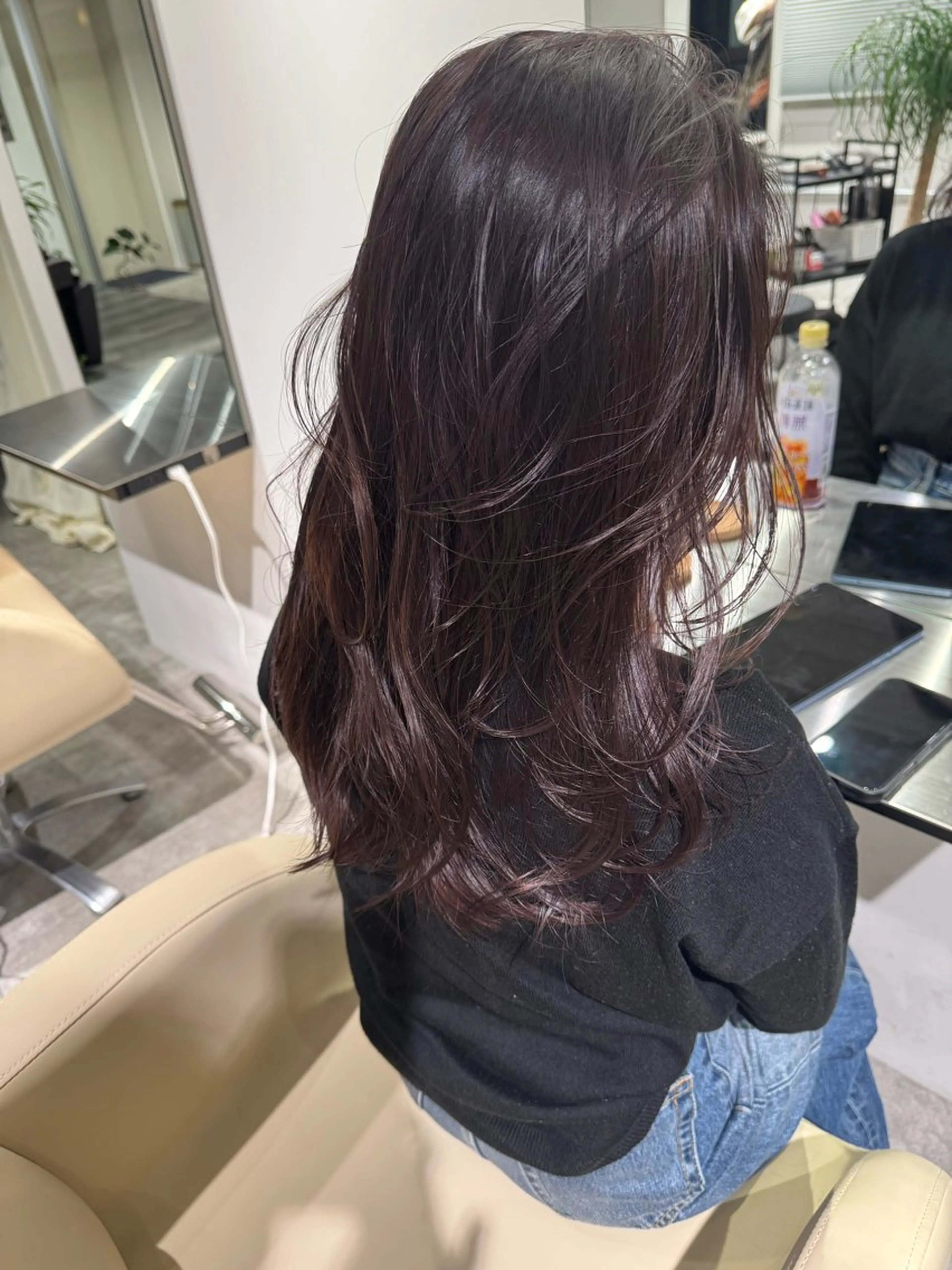 ロング カラー ハッシュカット レイヤーカット 夜23時まで予約🉑 reverieあきらのヘアスタイル