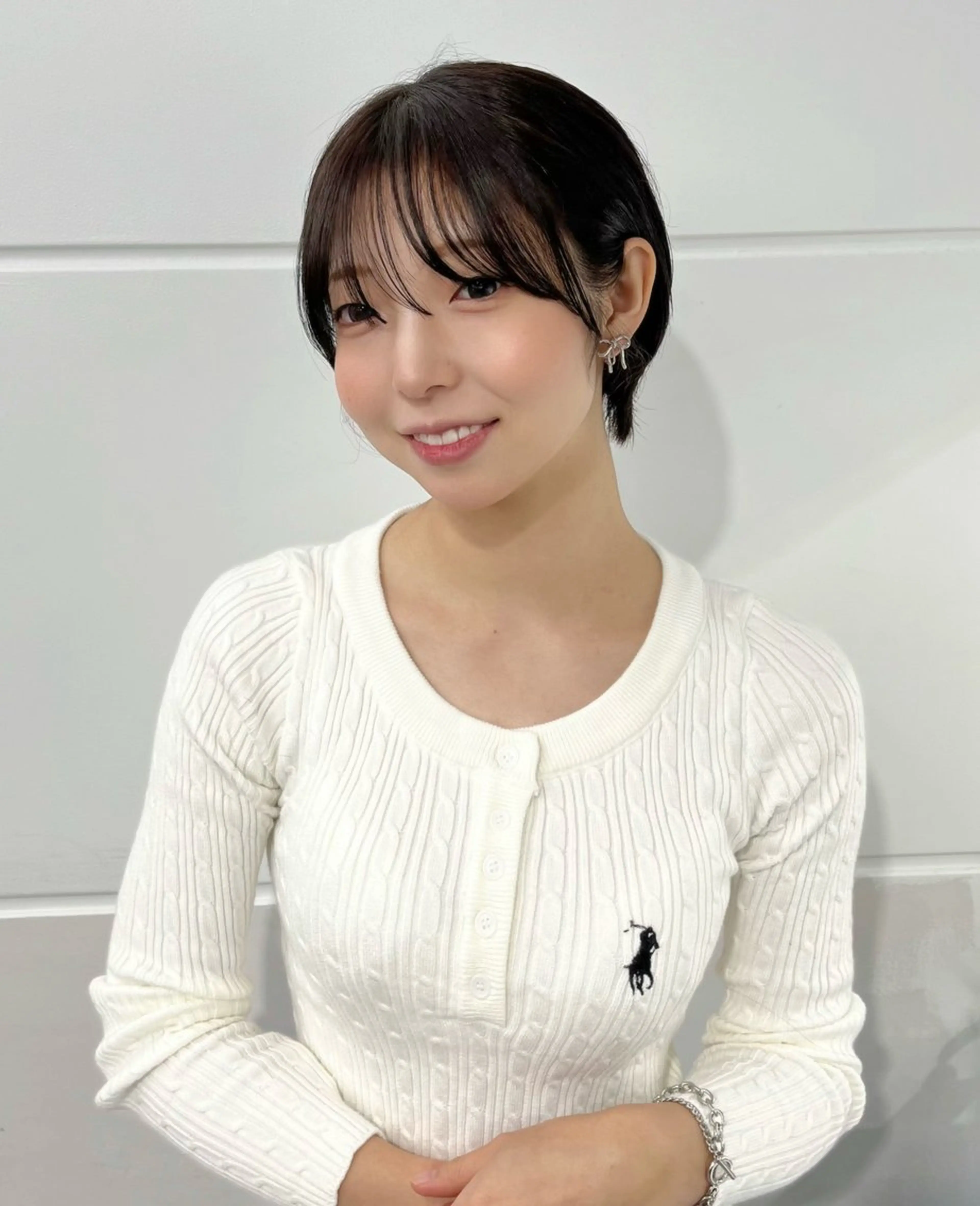 ショート 縮毛矯正/ハイトーン /パーマ/せき🧸のヘアスタイル