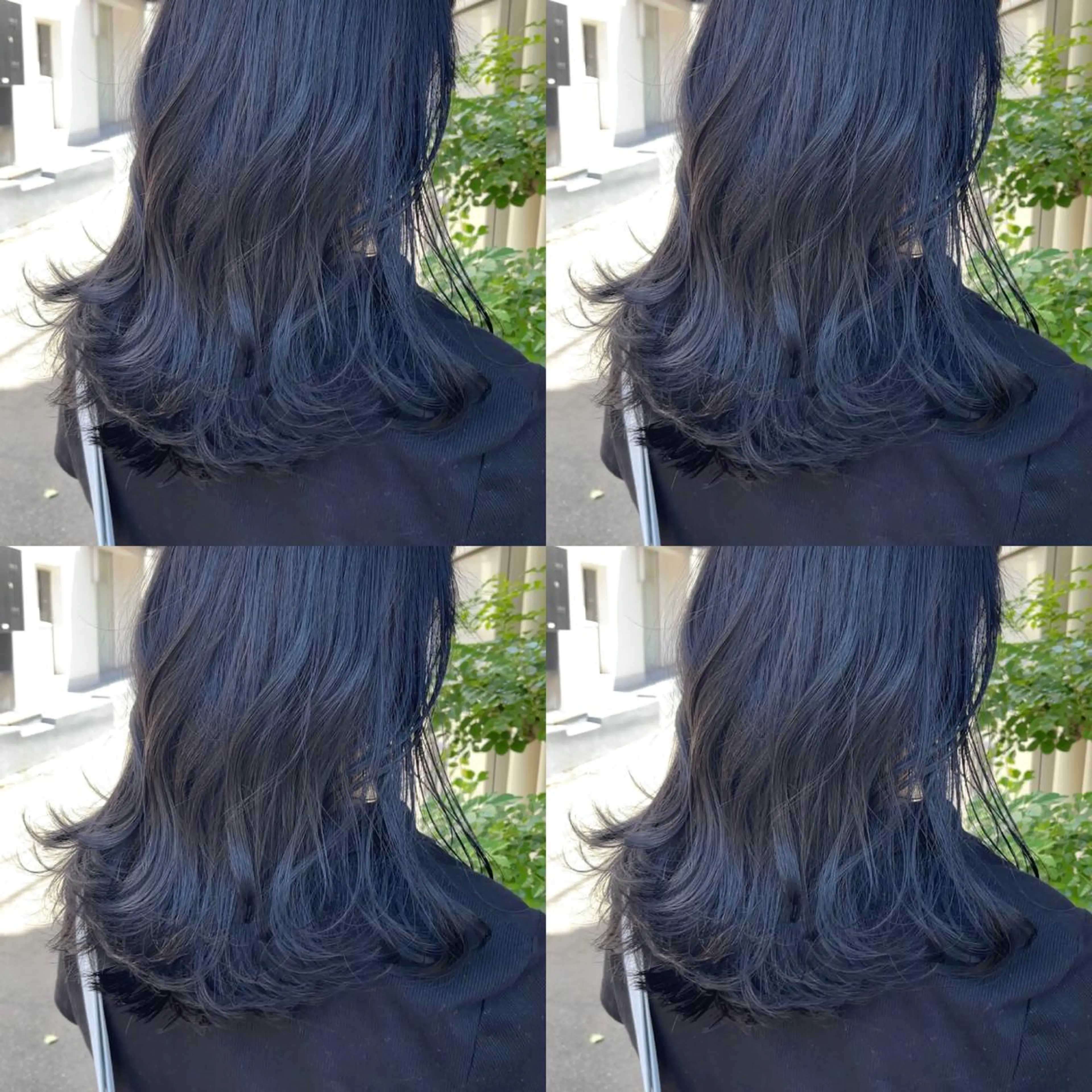 セミロング カラー 黒髪 ブルーカラー ブルーブラック 透明感カラー 大人可愛い透明感🌟 小顔・韓国髪🌟野中のヘアスタイル