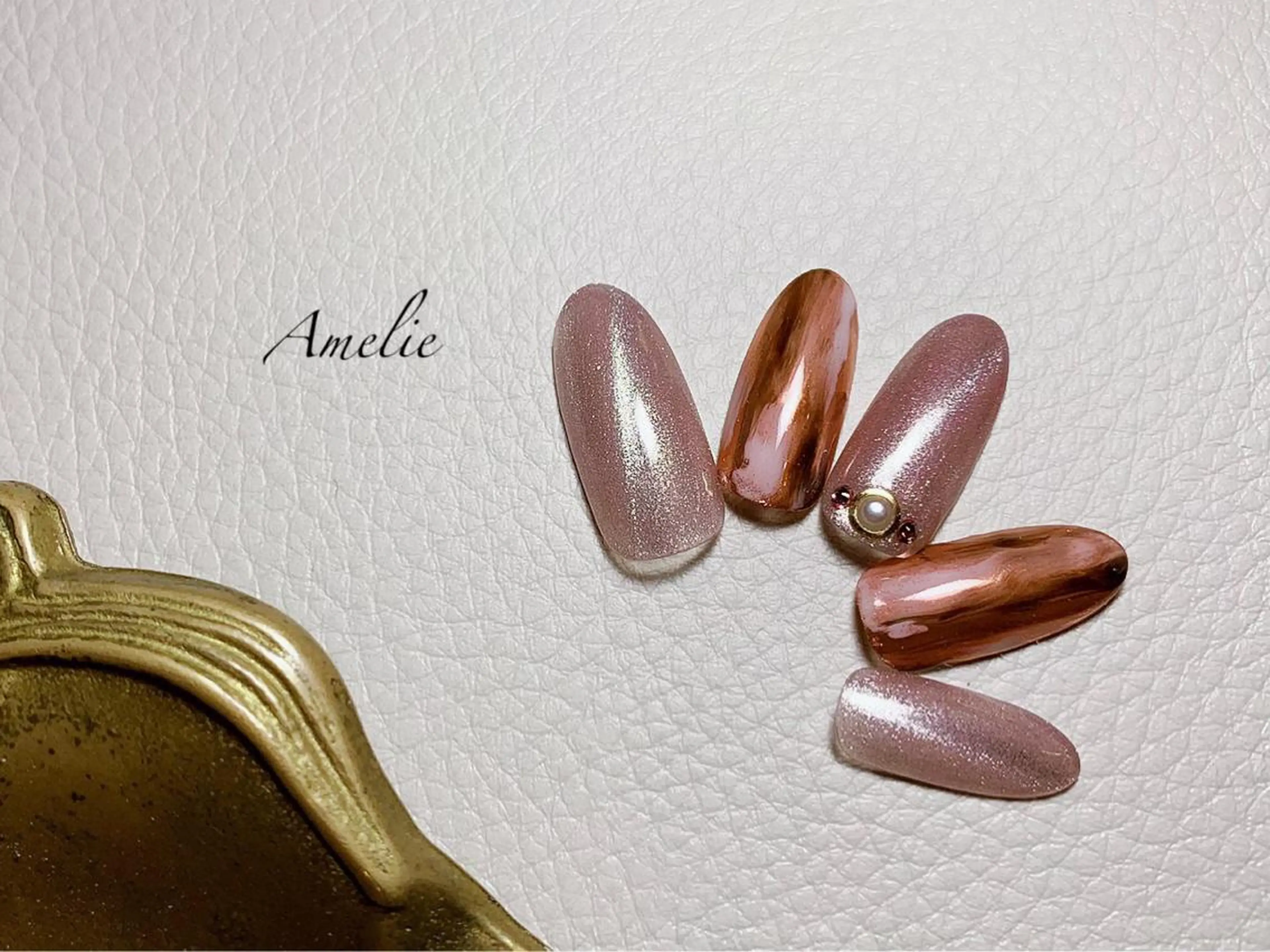 ネイル アートネイル ミラーネイル ピンク yo koのネイルデザイン