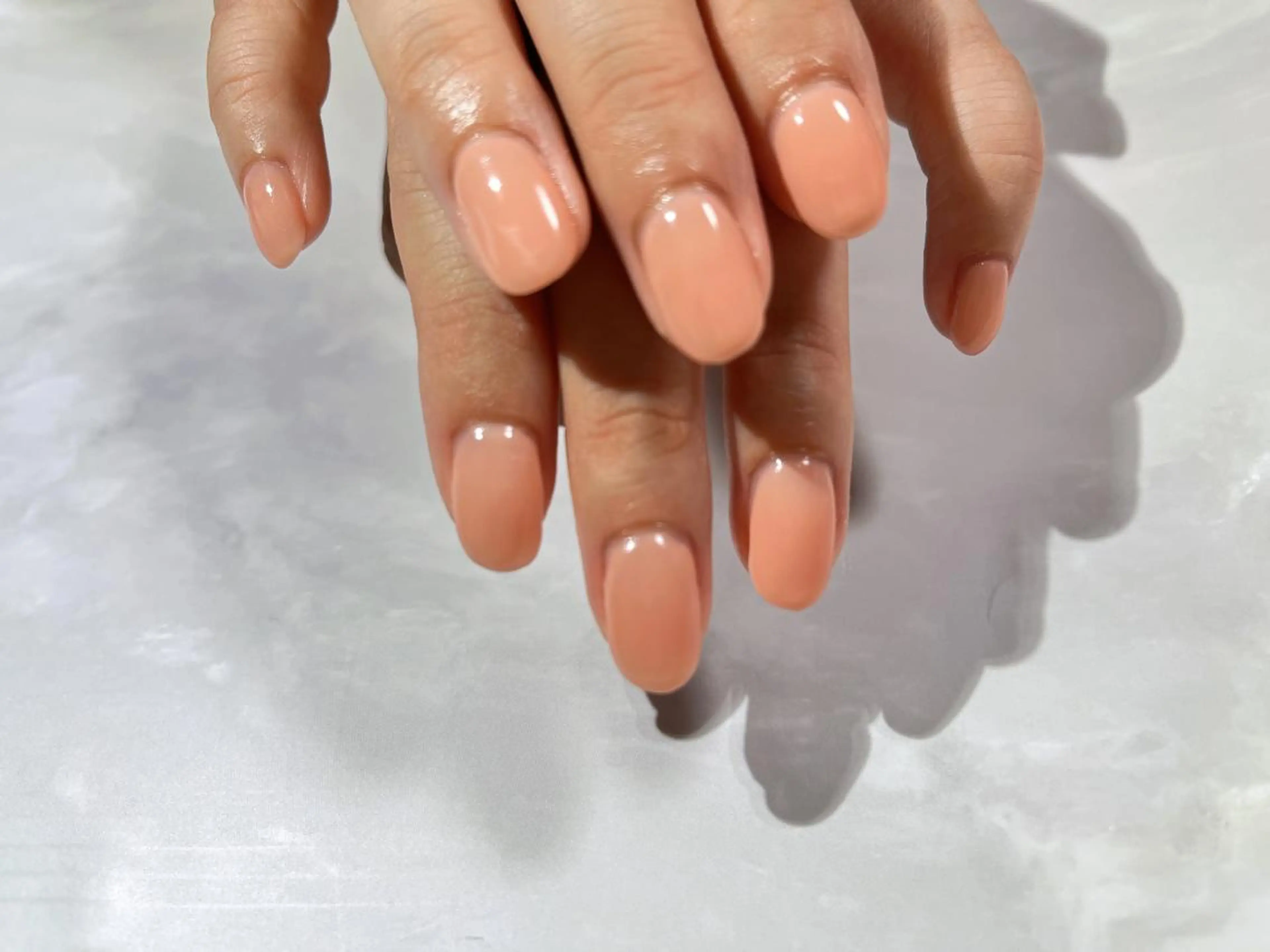 ネイル ジェルネイル ワンカラーネイル パラジェル ピンク 上村 未来のネイルデザイン