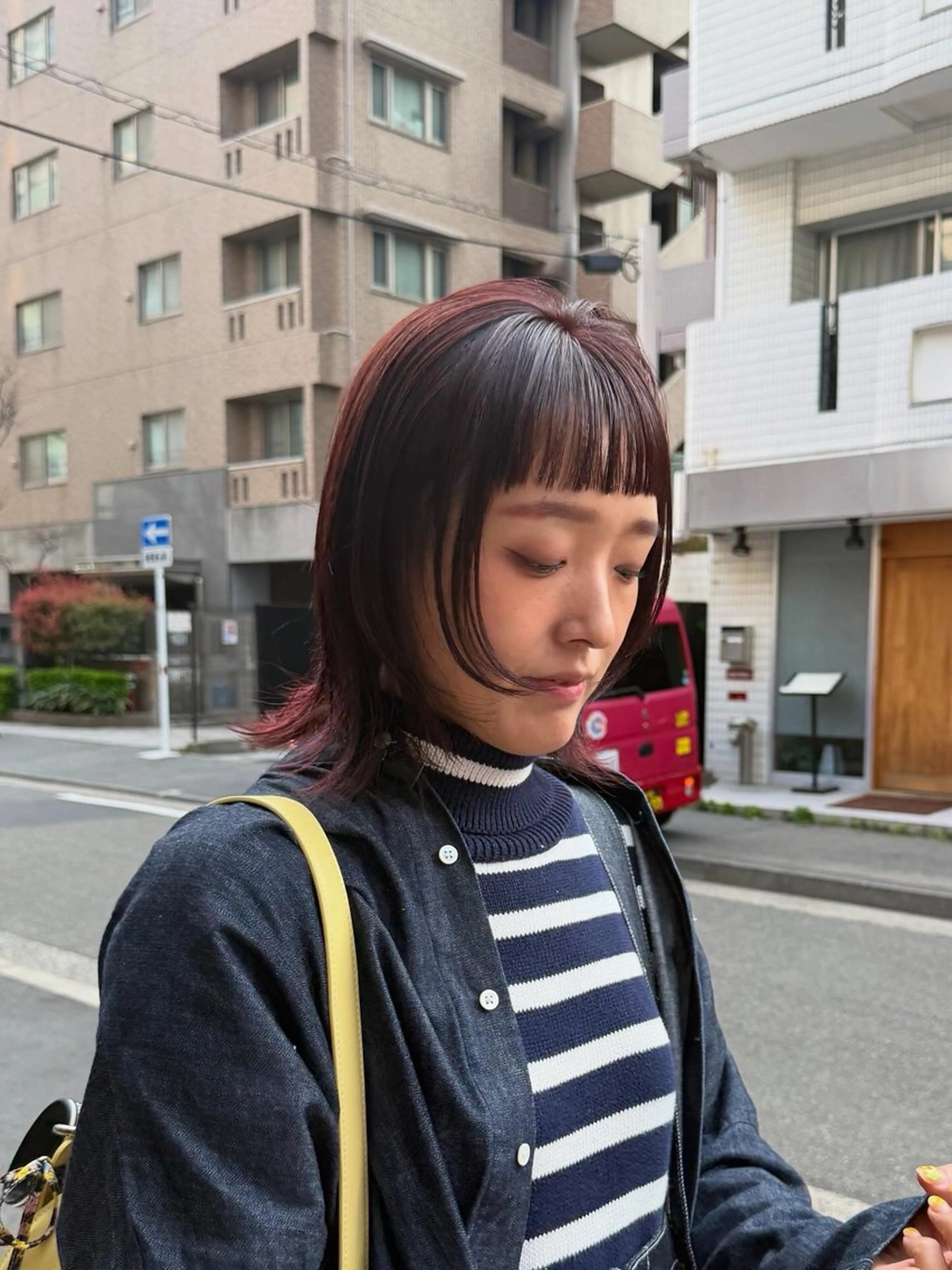 ミディアム カット ヘアカラー トリートメント ツイスパ・波巻き 🩵片平和香奈のヘアスタイル