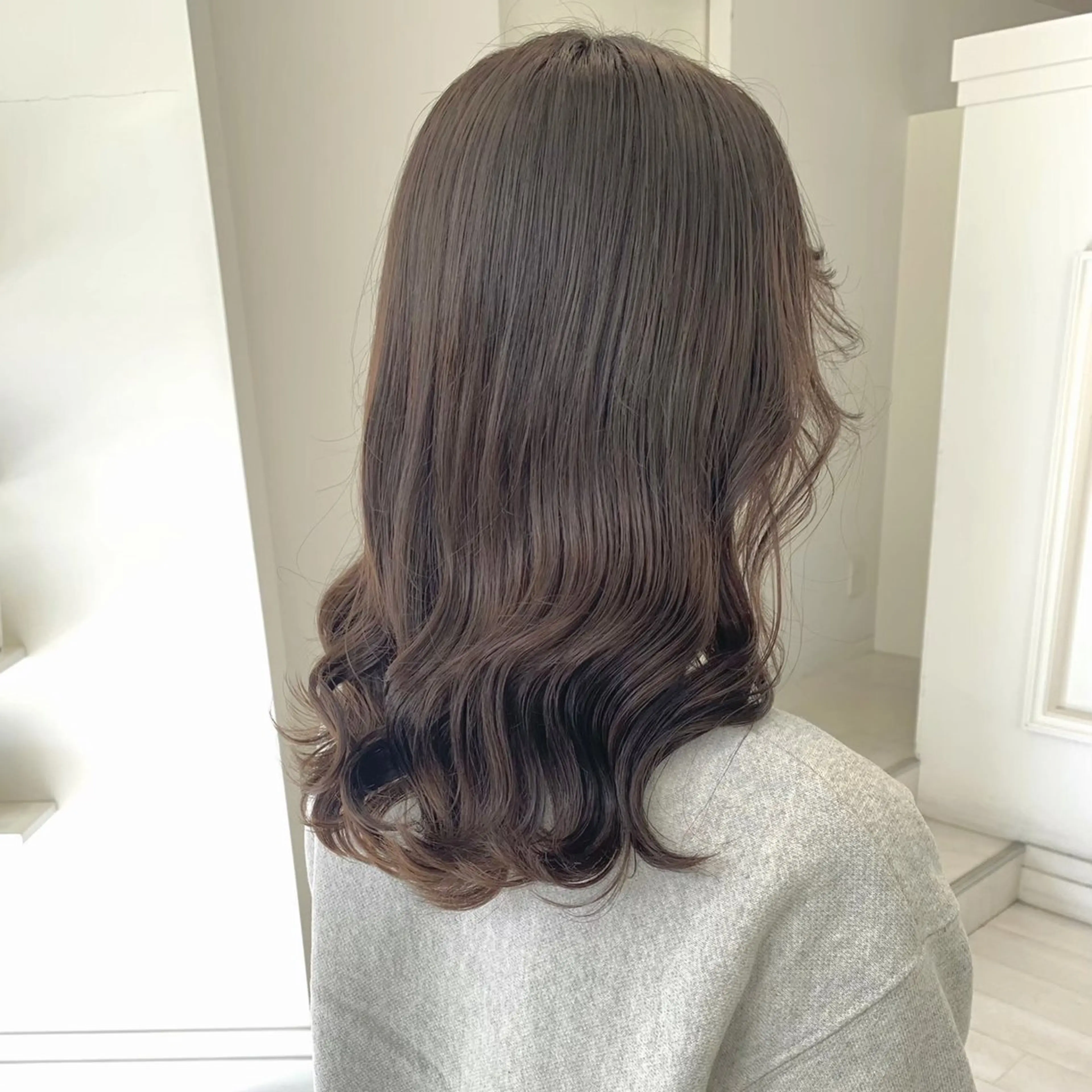 セミロング カラー グレージュ オレンジ ParveMix￤ 出石 菜々🥂のヘアスタイル