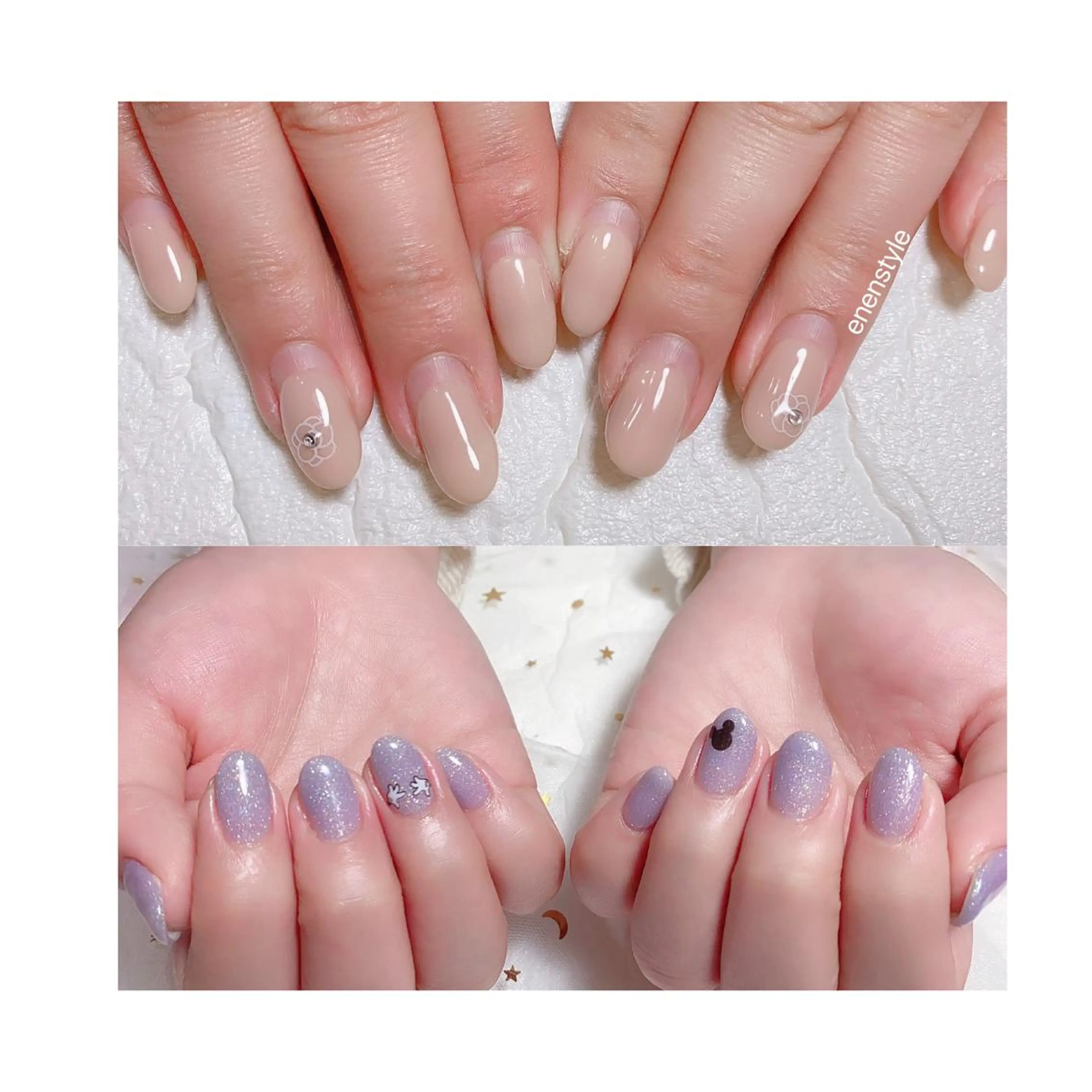 ショート ネイル ジェルネイル ニュアンスネイル オフィスネイル ワンカラーネイル パラジェル 👑enen style👑のネイルデザイン