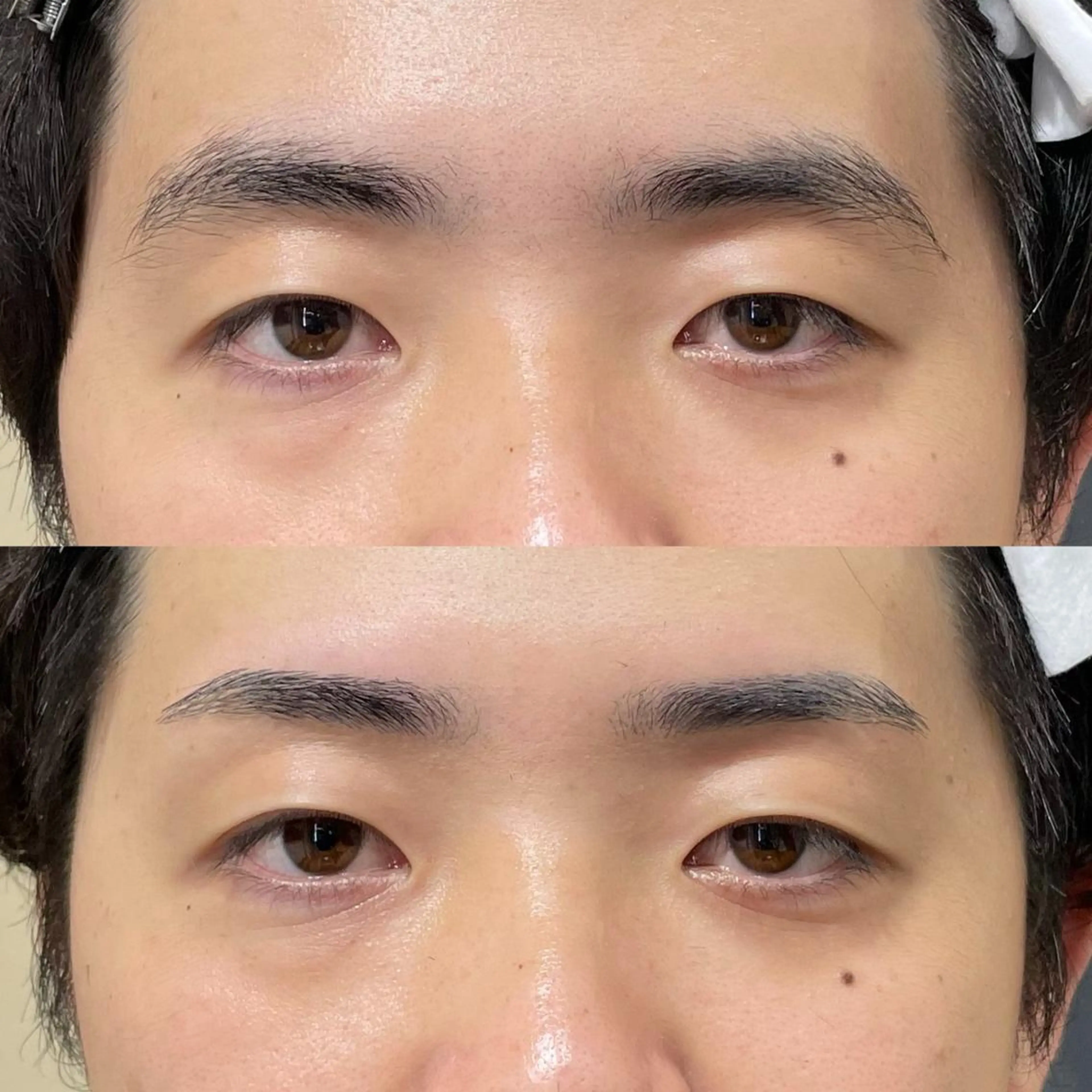 ショート メンズ アイブロウ センターパート フェードカット メンズパーマ スキンフェード メンズアイブロウ ワックス脱毛 眉カット その他(アイブロウ) メンズ眉毛ワックス 青山英憲のヘアスタイル