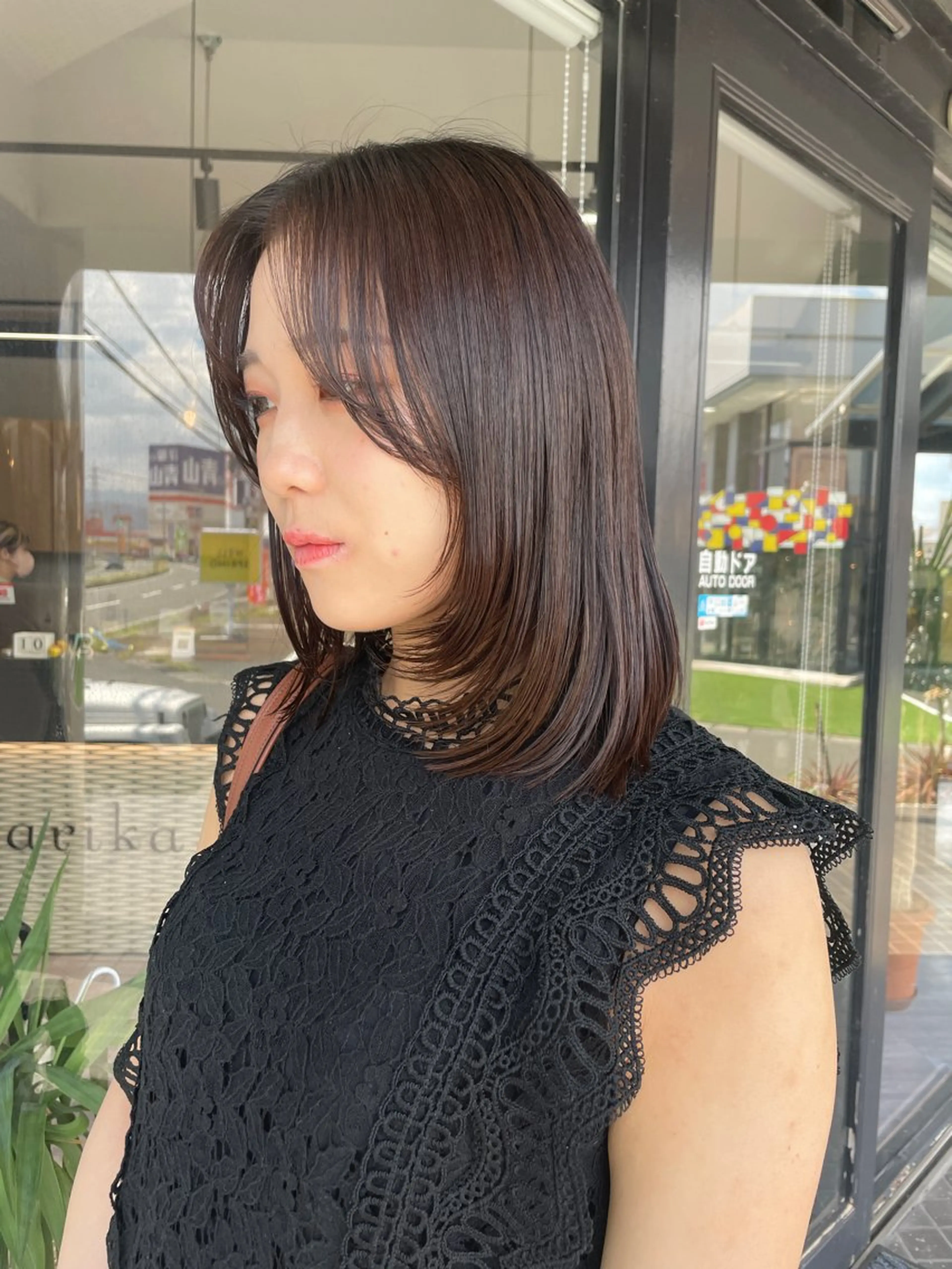 ミディアム 韓国風ヘア レイヤーカット マキノ キョウカのヘアスタイル