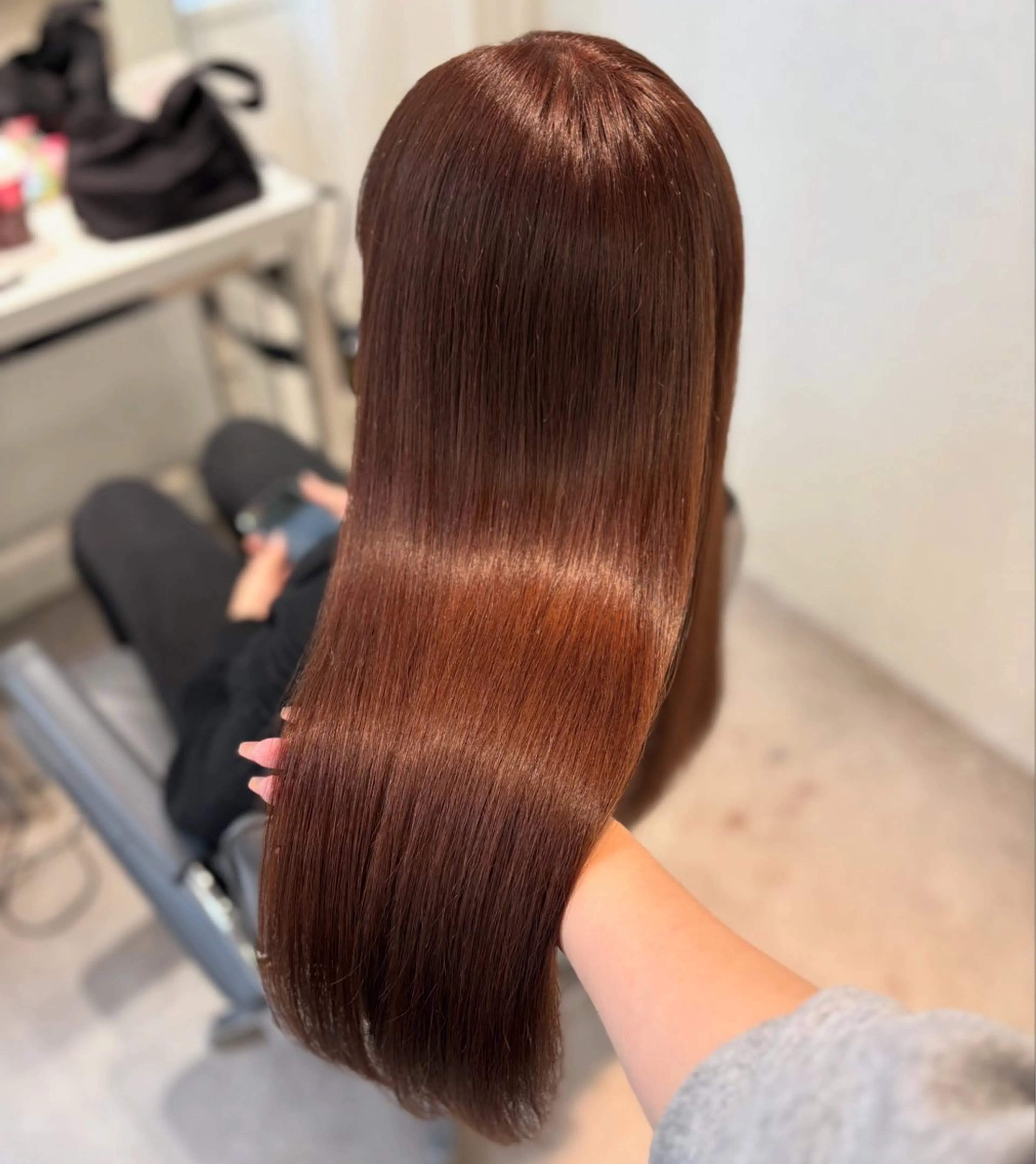 ロング カラー ブラウンカラー チョコレートブラウン カット ヘアカラー トリートメント MEI🎀つやカラー 🎀レイヤー🎀渋谷のヘアスタイル